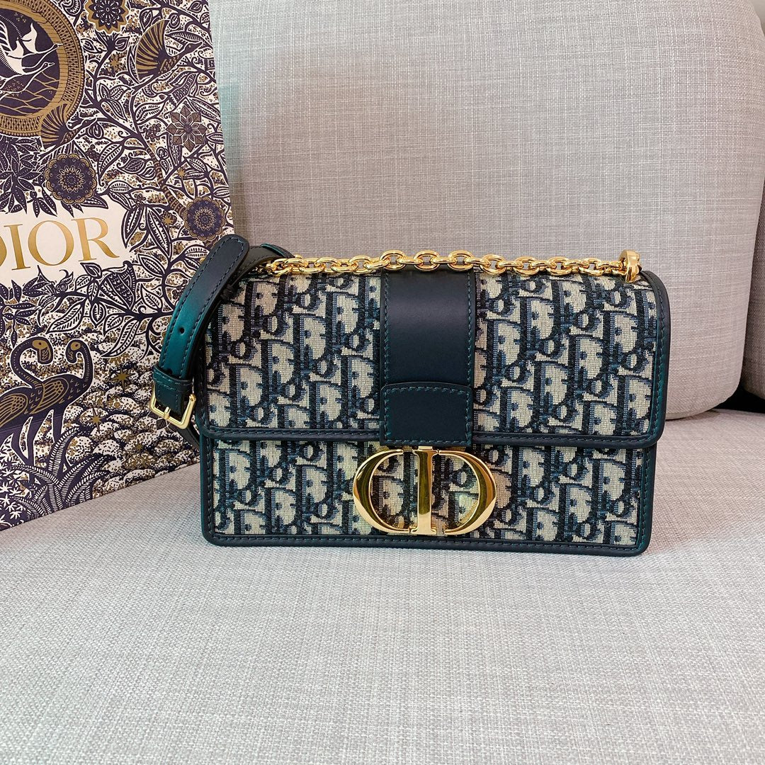 Сумка Dior 30 Montaigne Print Chain Bag - синяя
