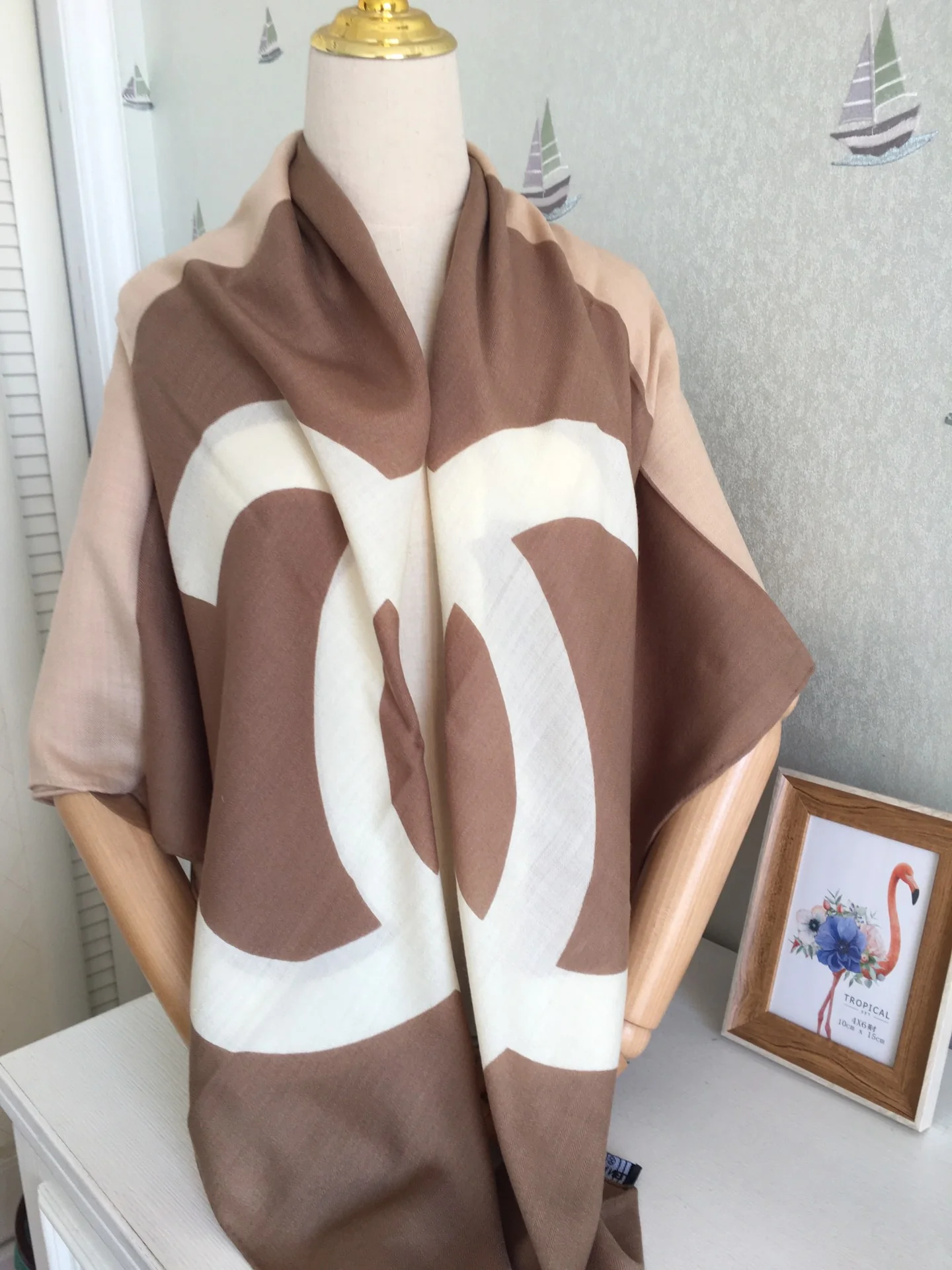 Большой квадратный шарф Chanel - 140 см - 30 - Шелк 70 - Шерсть - 1