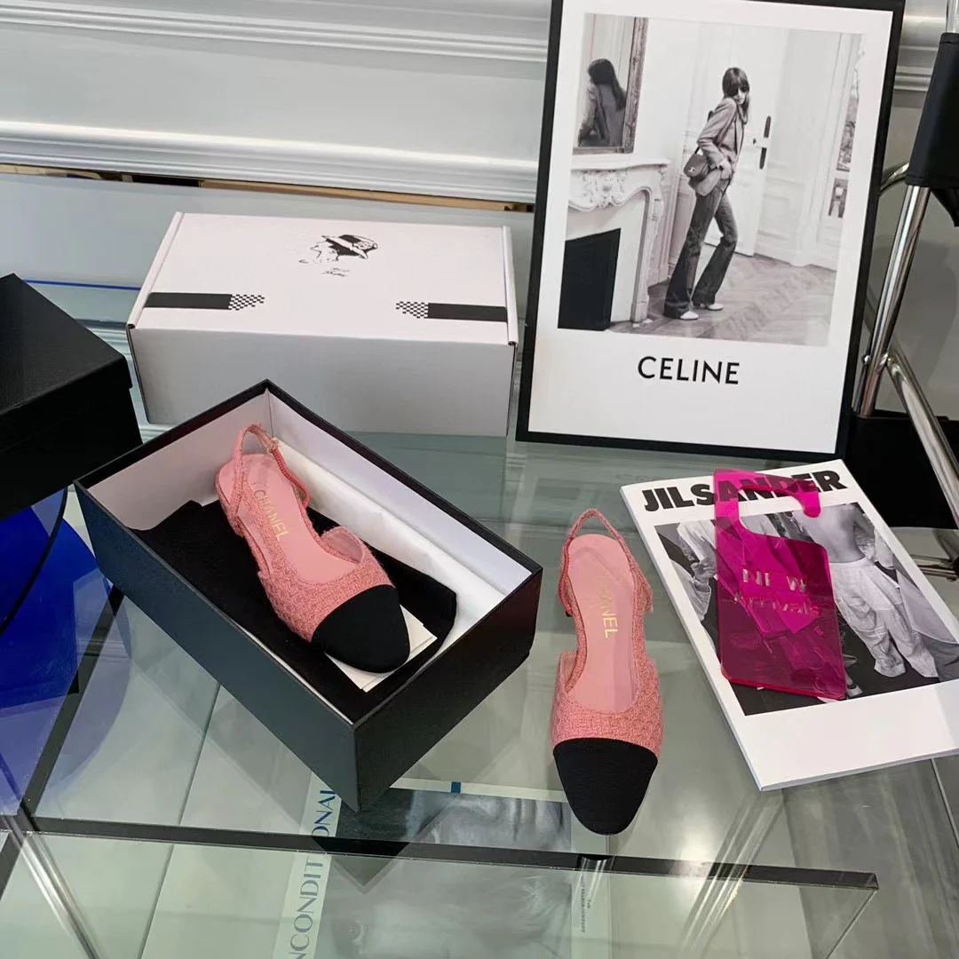 Классические сандалии Chanel - балетки - розовые