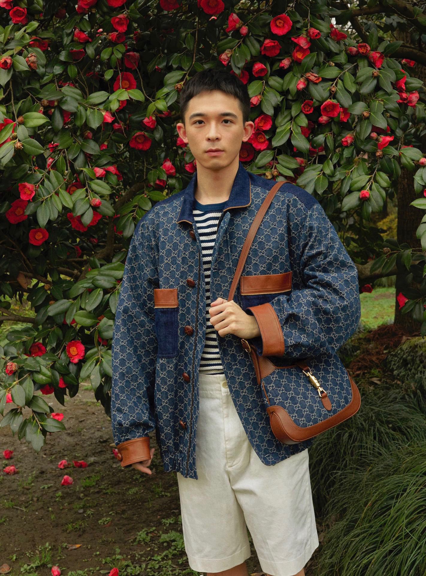 Gucci-经典 Jackie 牛仔丹宁帆布手袋-腋下包