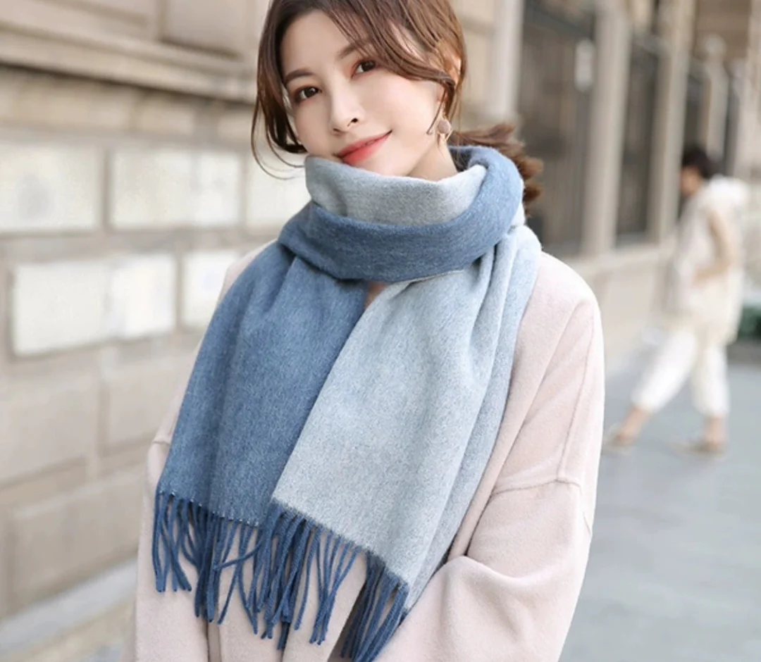 Двусторонний кашемировый шарф Hermes - 180 см - 35 см - 2