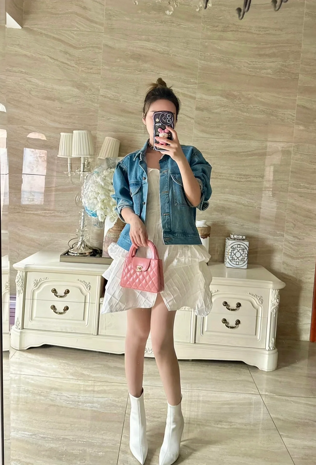 Сумочка Chanel Kelly Chain, большая, кораллово-розовая