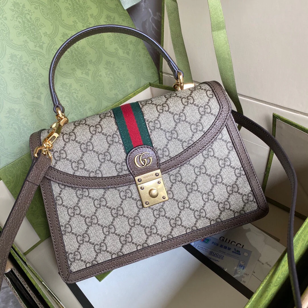 Сумка Gucci Orphidia со съемным плечевым ремнем - 25x17 см - 5x7 см - Монограмма, коричневый цвет