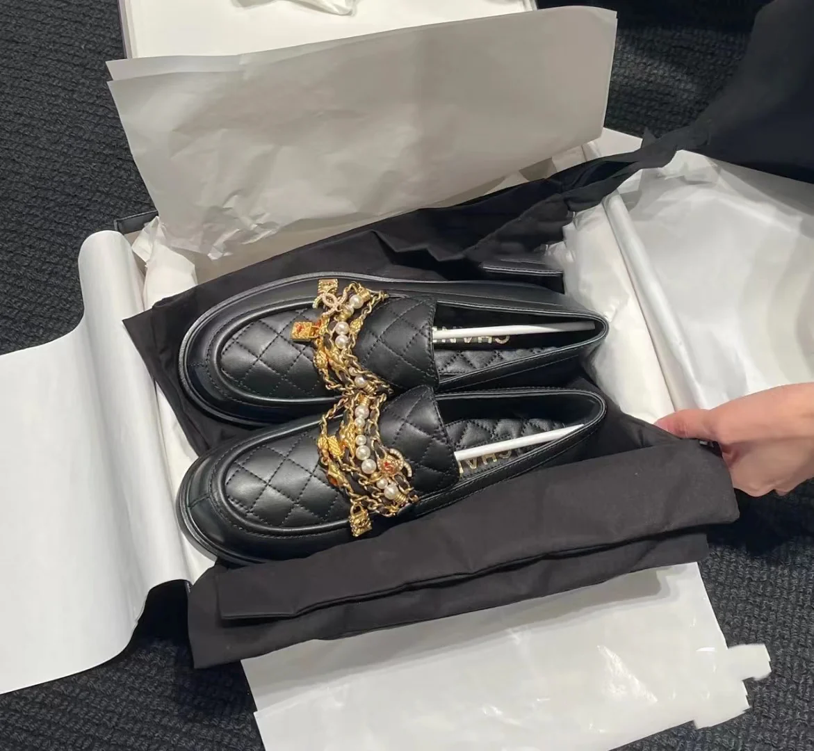 Chanel - Лоферы из овечьей кожи - Черные