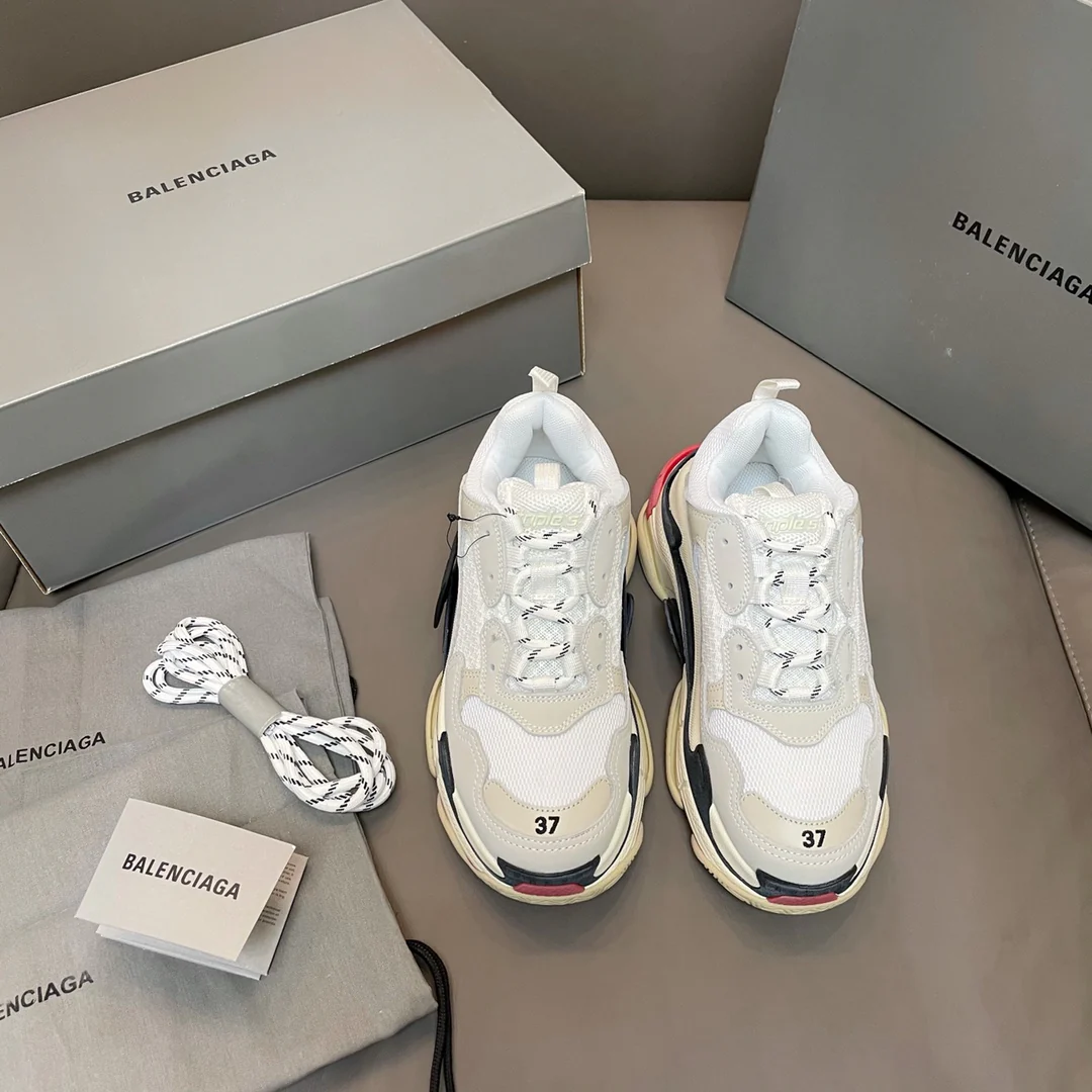 Кроссовки Balenciaga Triples Sporty Chunky — белые и красные
