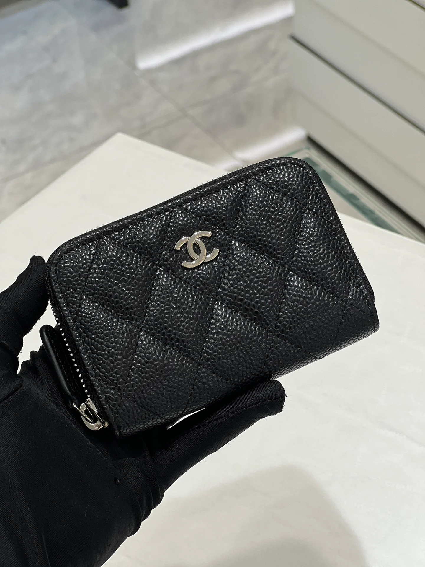 Классический кошелек для монет Chanel CF на молнии