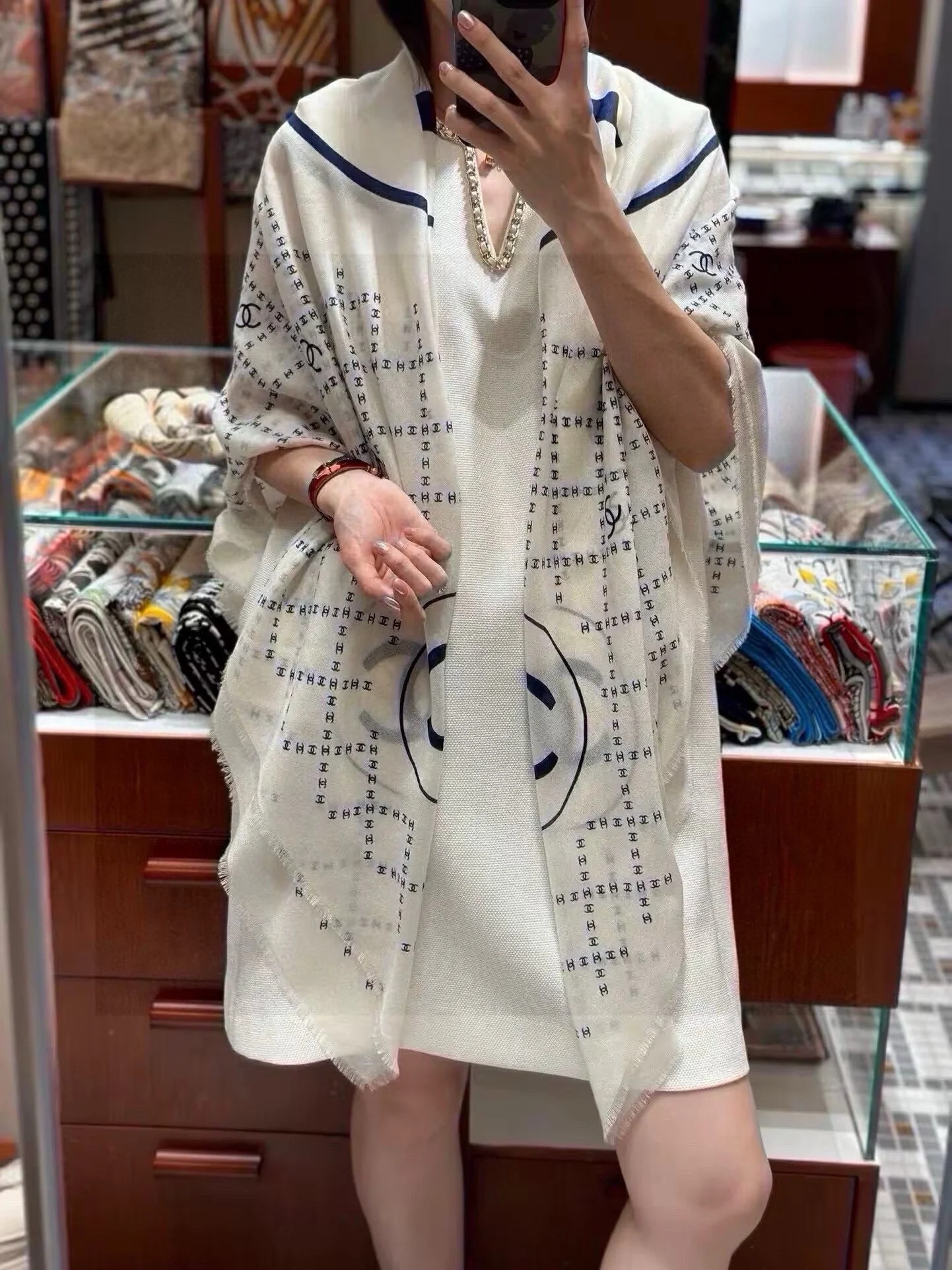 Шарф Chanel Double C Mesh Scarf 2024 - 140-140