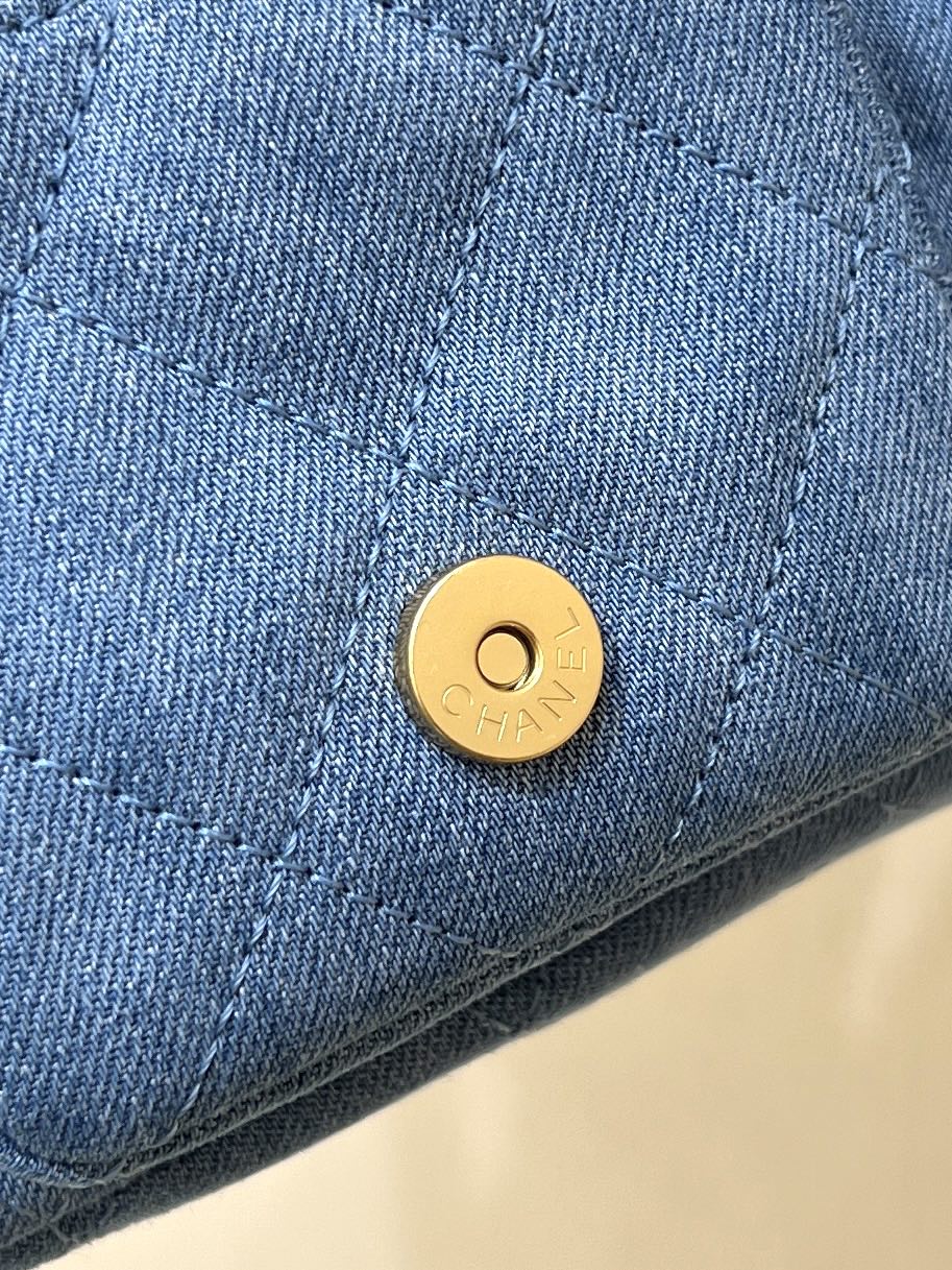 Сумка Chanel 25c Denim Hippie Bag - светло-голубая