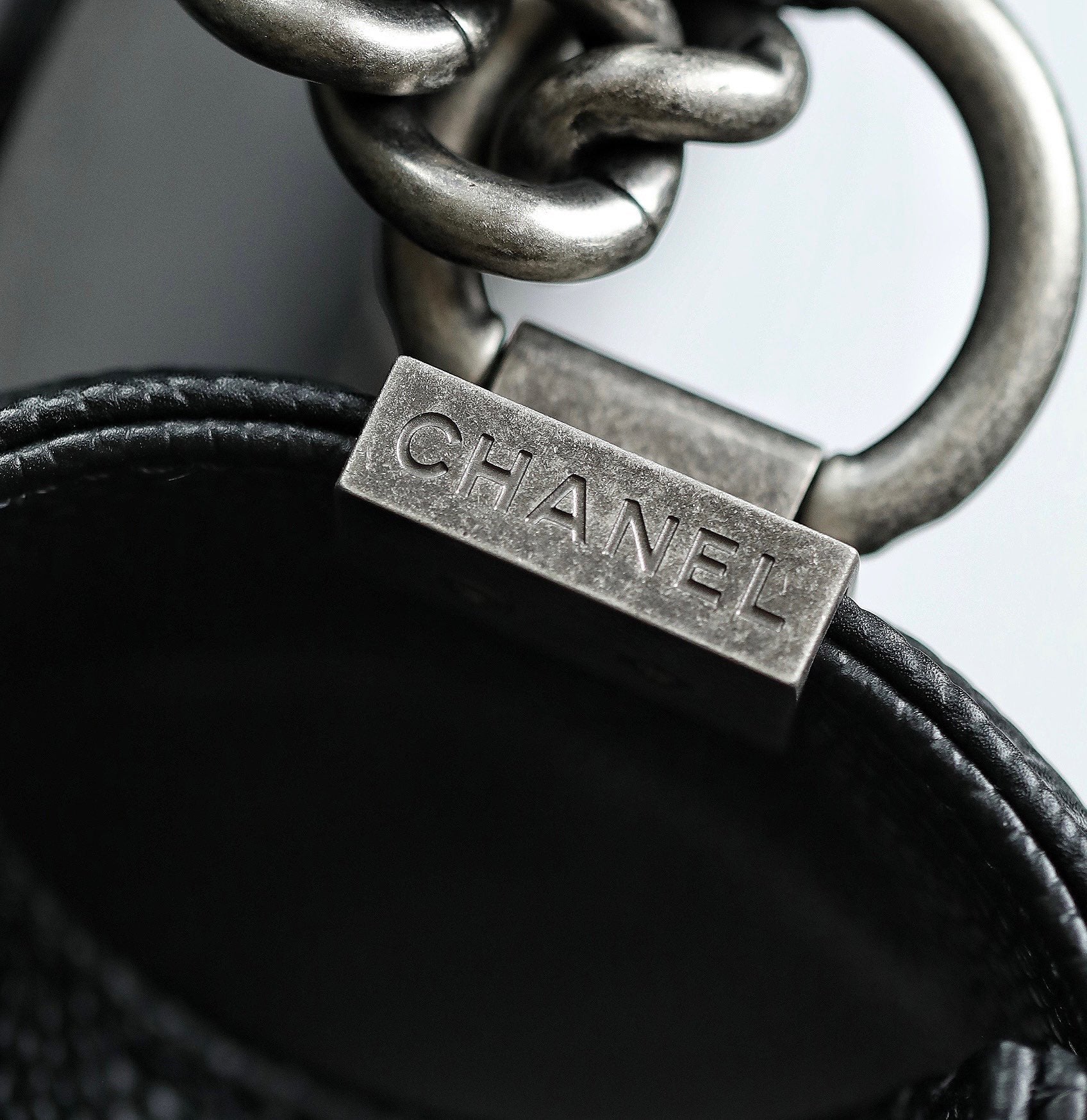 Chanel Le Boy Crystal Diamond Pattern Caviar - Medium - Black Silver