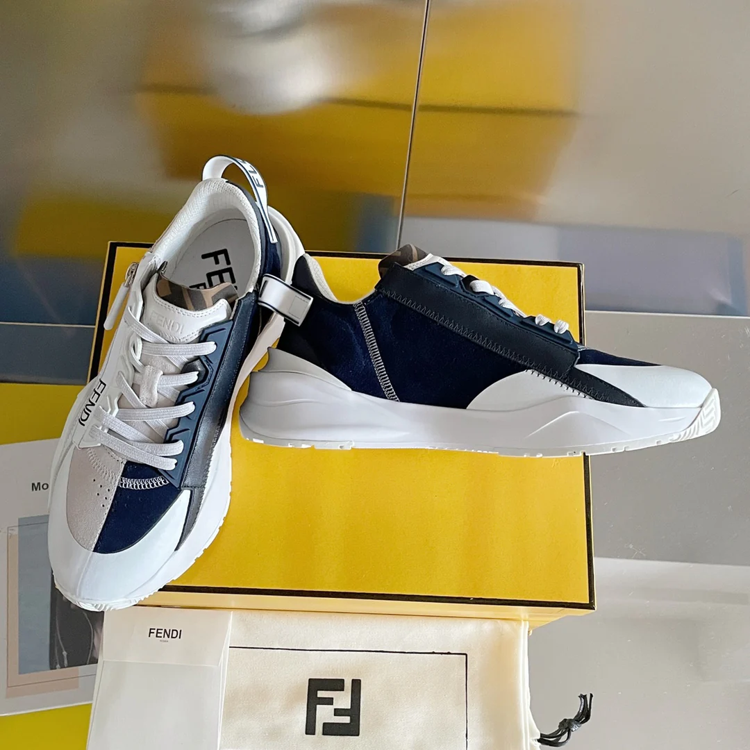 Fendi - Повседневные кроссовки - Бежевые с черным