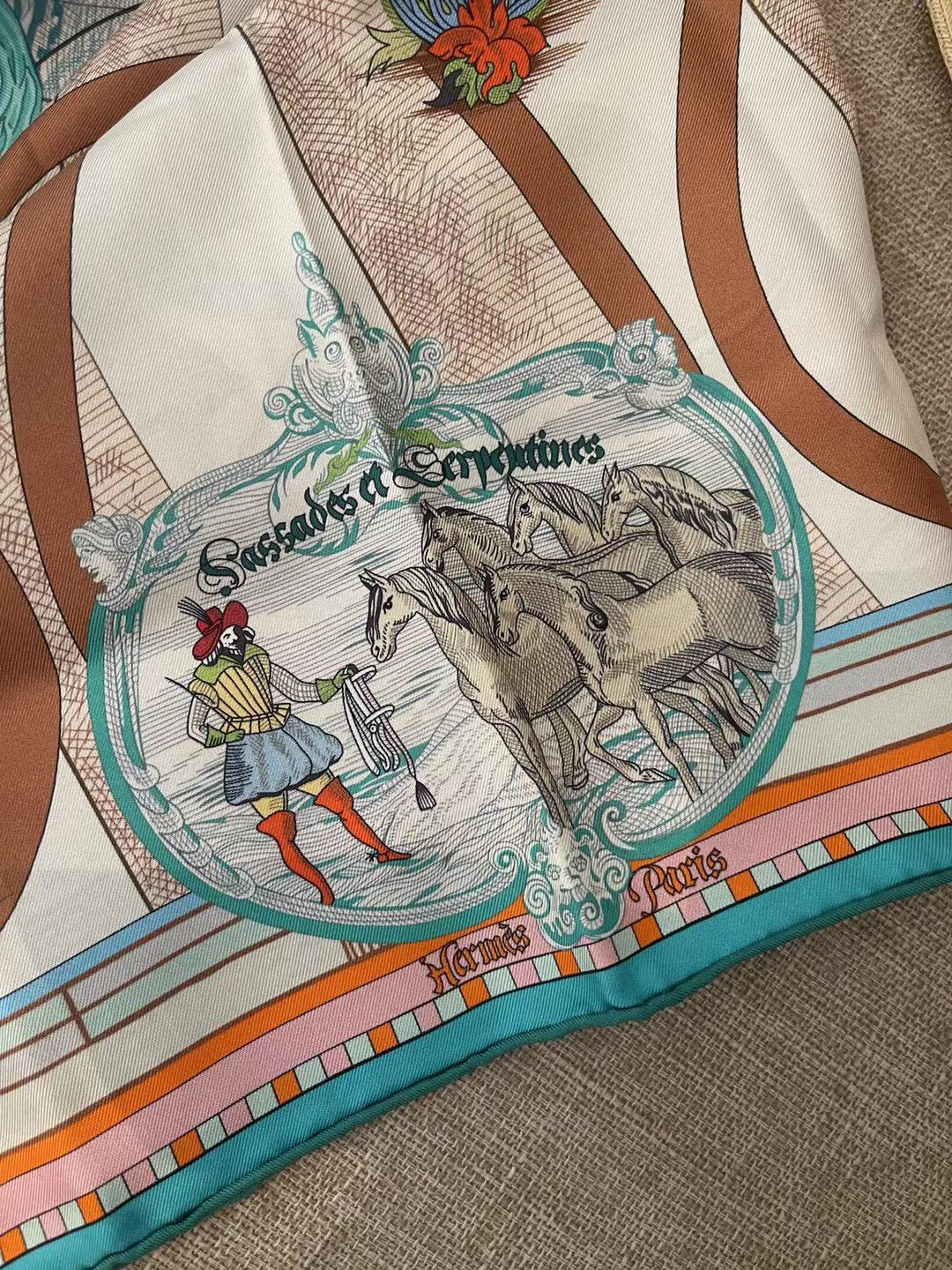 Шелковый шарф Hermes 90 - 19 момм