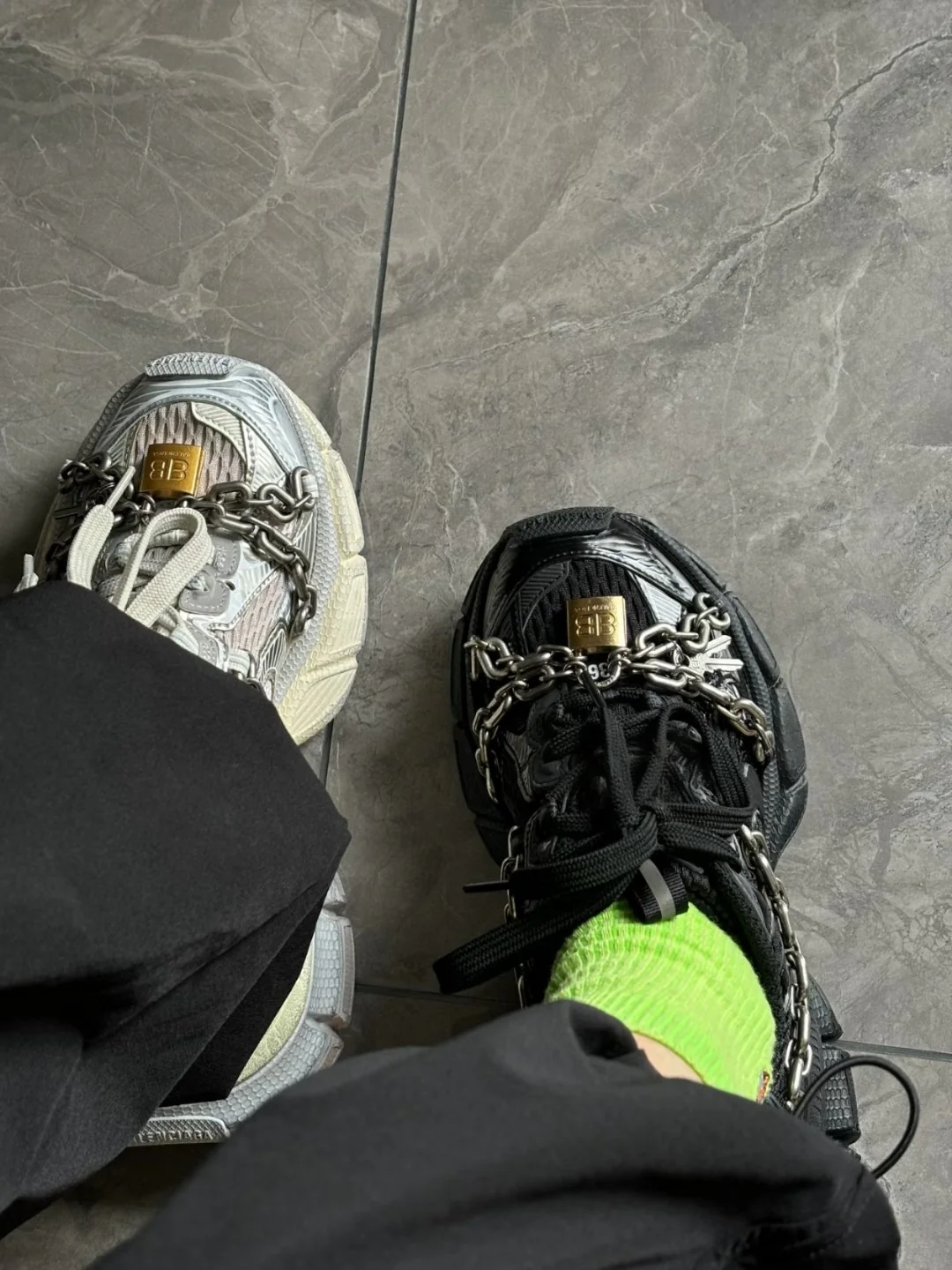 Массивные кроссовки Balenciaga — парный стиль — черные