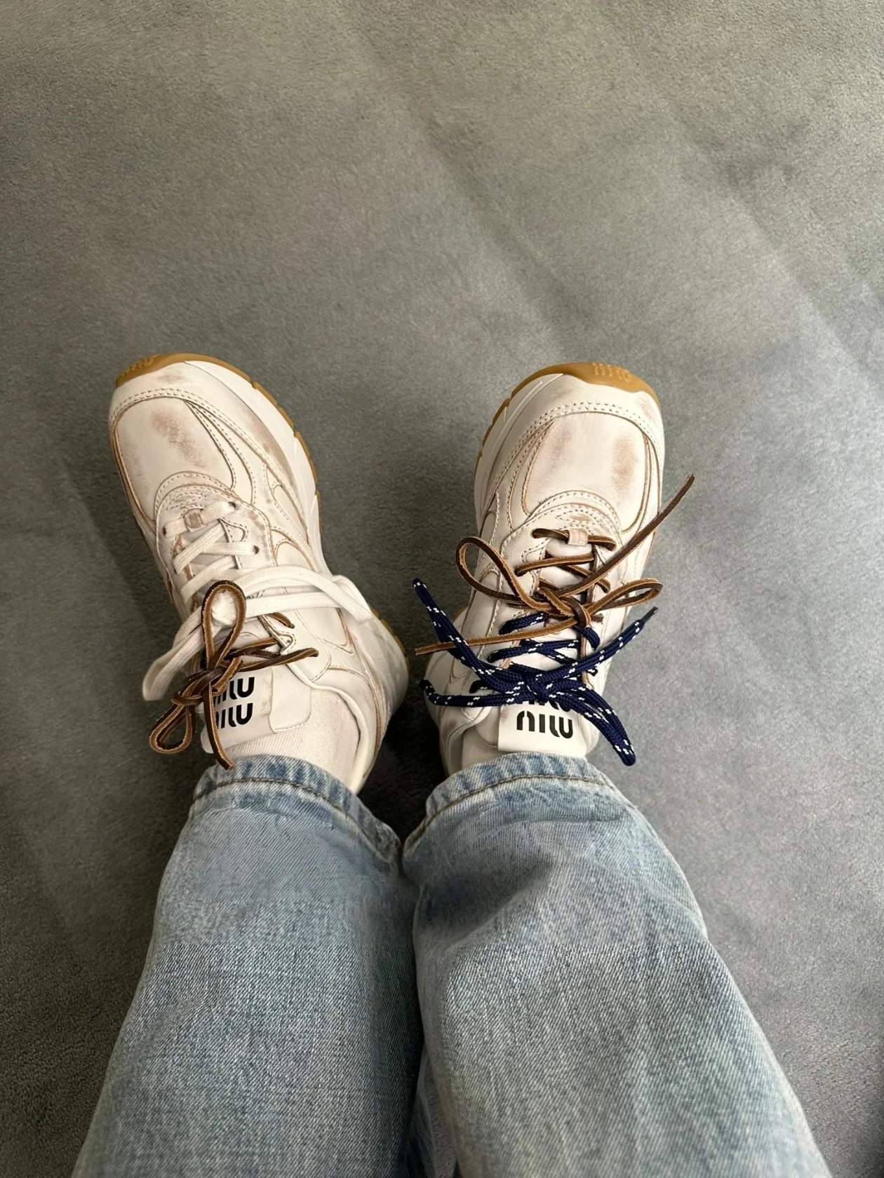 Miu Miu - Массивные туфли - Белый стиль 