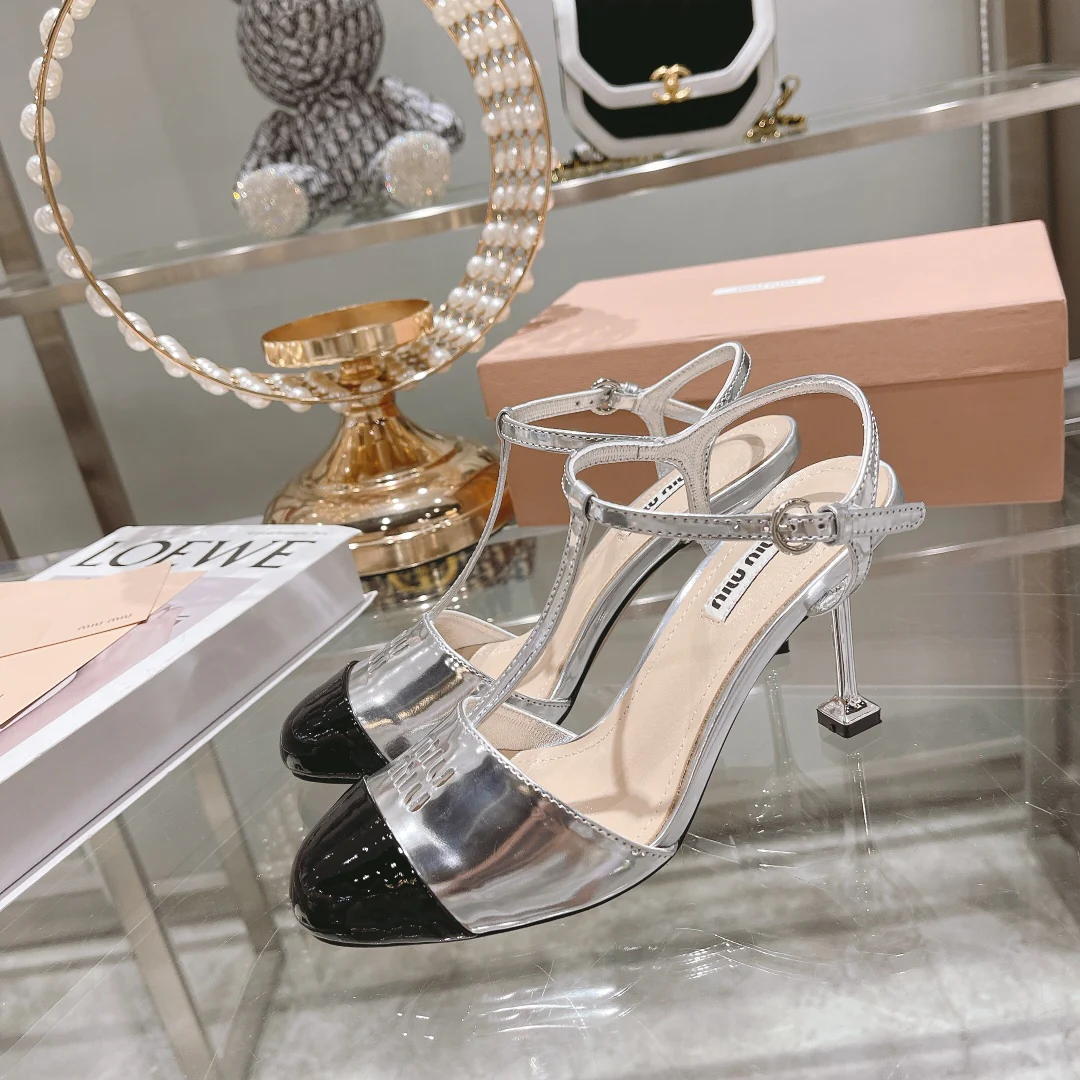 Miu Miu - Босоножки на шпильке с круглым носком