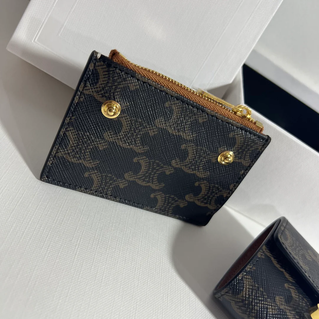 Celine-TRIOMPHE 二合一款 标志印花短款钱包