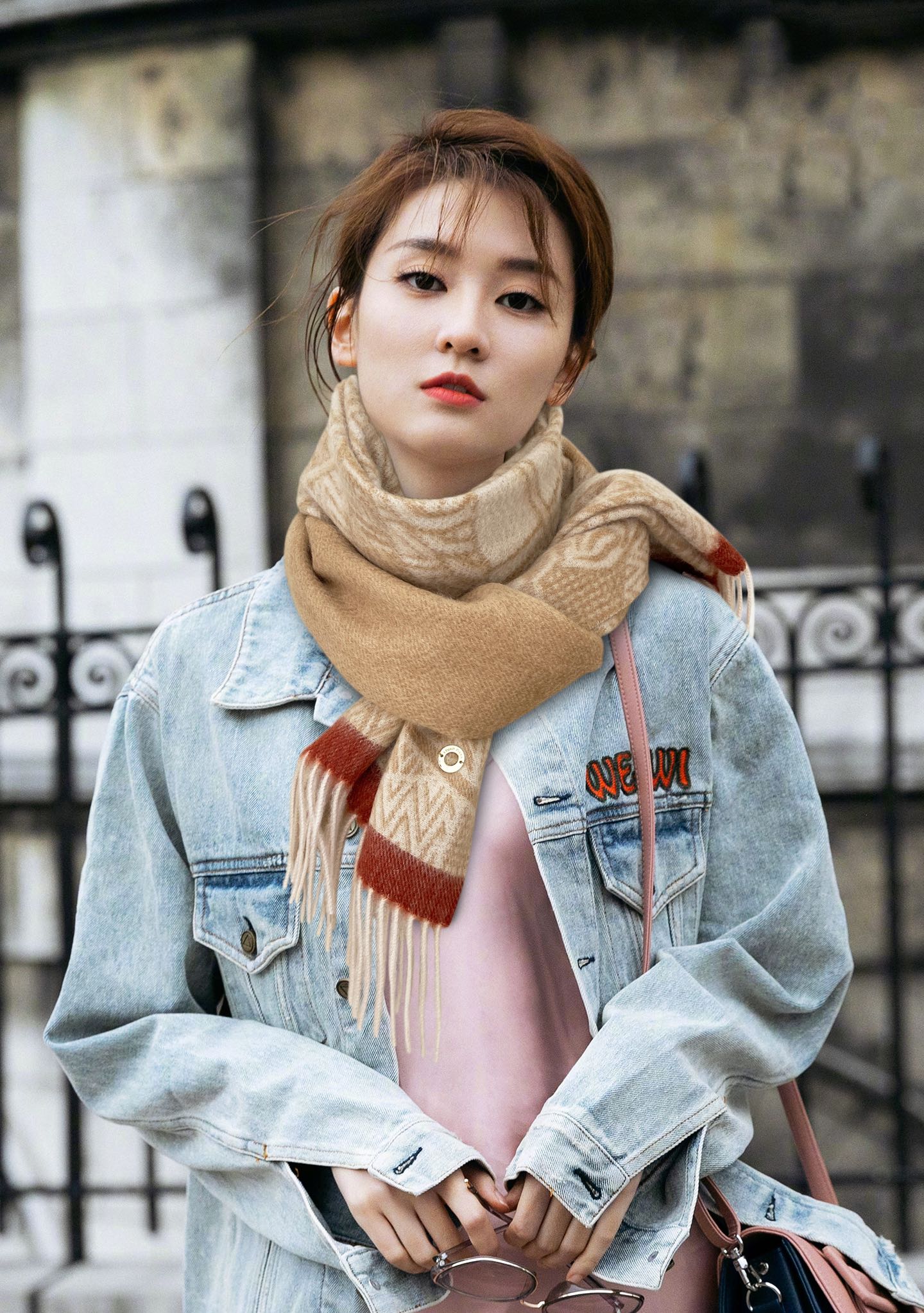 Классический длинный шарф Loro Piana с цветными блоками по краю - 33 дюйма - 190 см - 100 шт. - Кашемир Top Extreme Wild Goat - 2 шт.