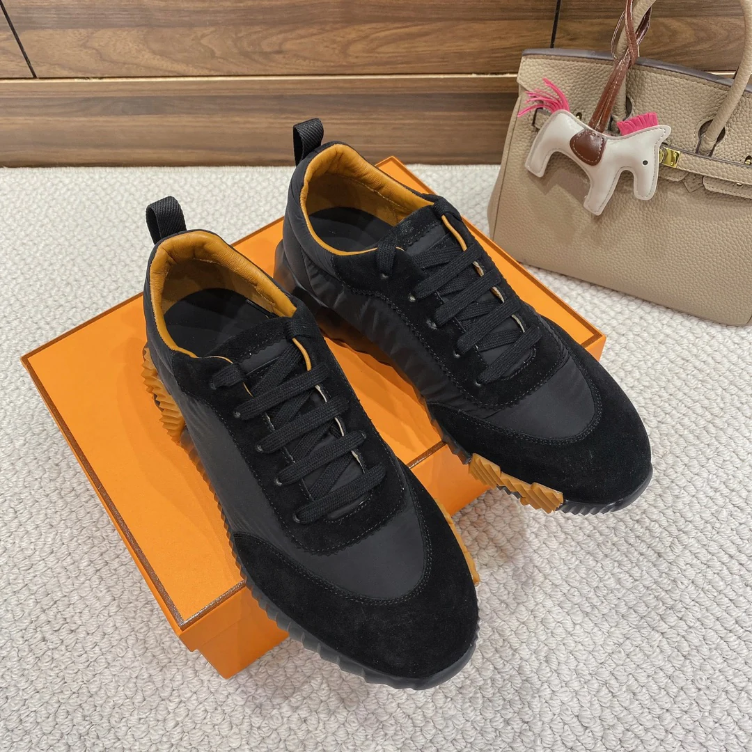 Весенняя коллекция Hermes 2022 — Спортивная повседневная обувь — Унисекс — Черно-желтая