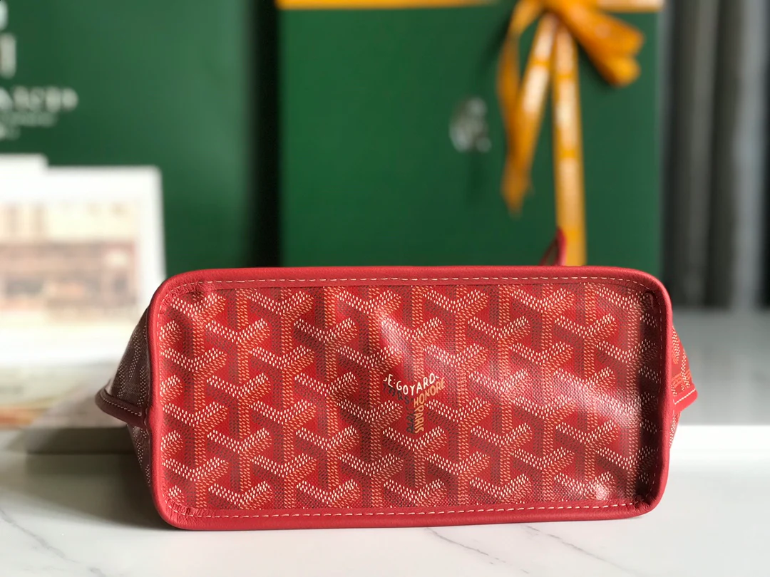 Двусторонняя сумка Goyard из телячьей кожи с узором - красная