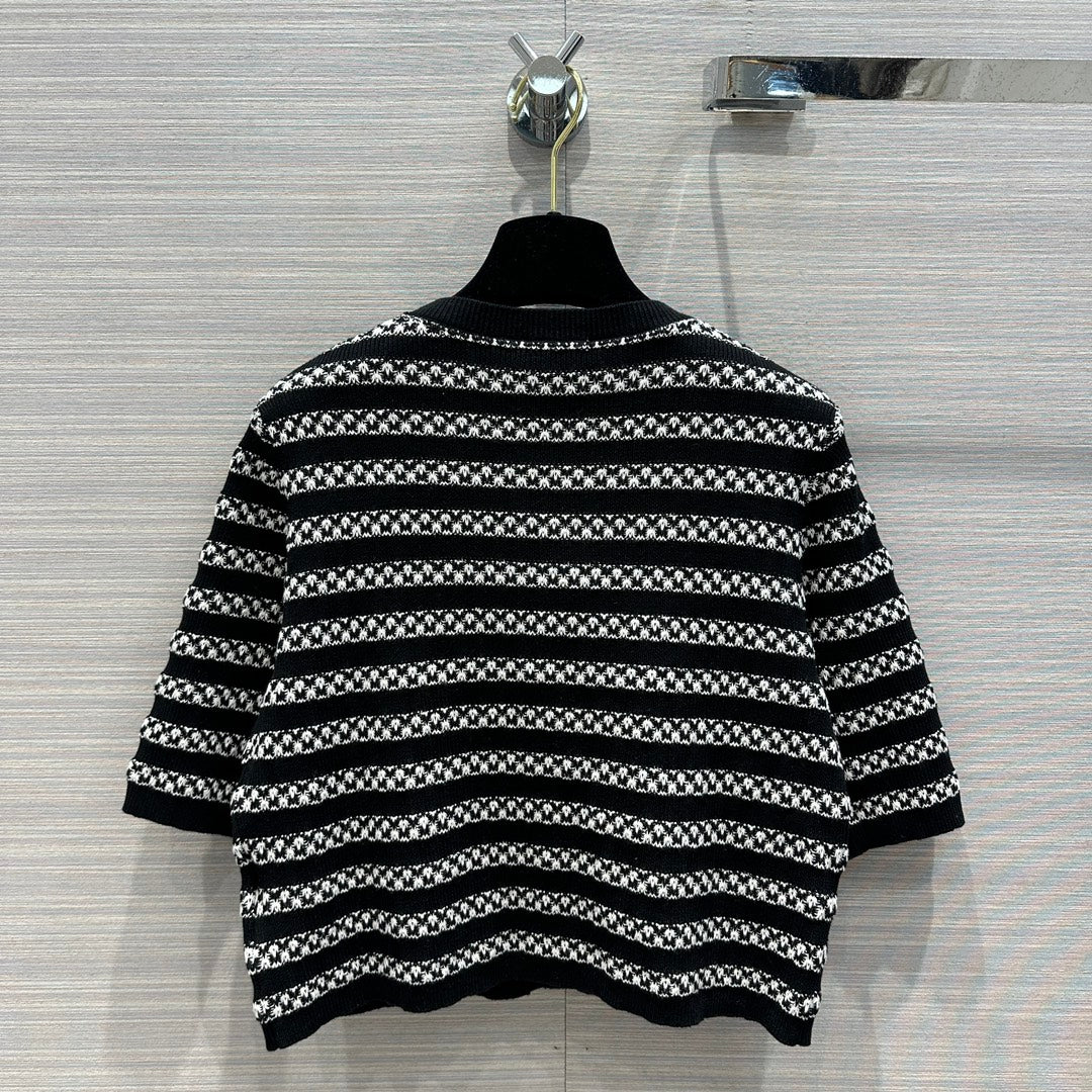 Chanel 2403 - Вязаный кардиган с V-образным вырезом - Черный