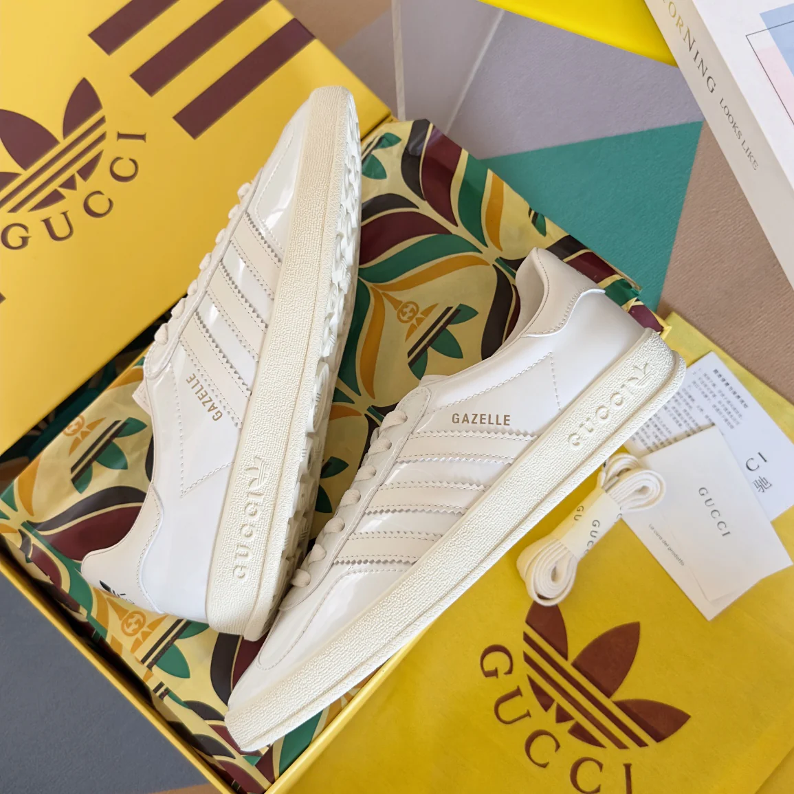 Скейтбордические кроссовки Gucci 2024 - белые