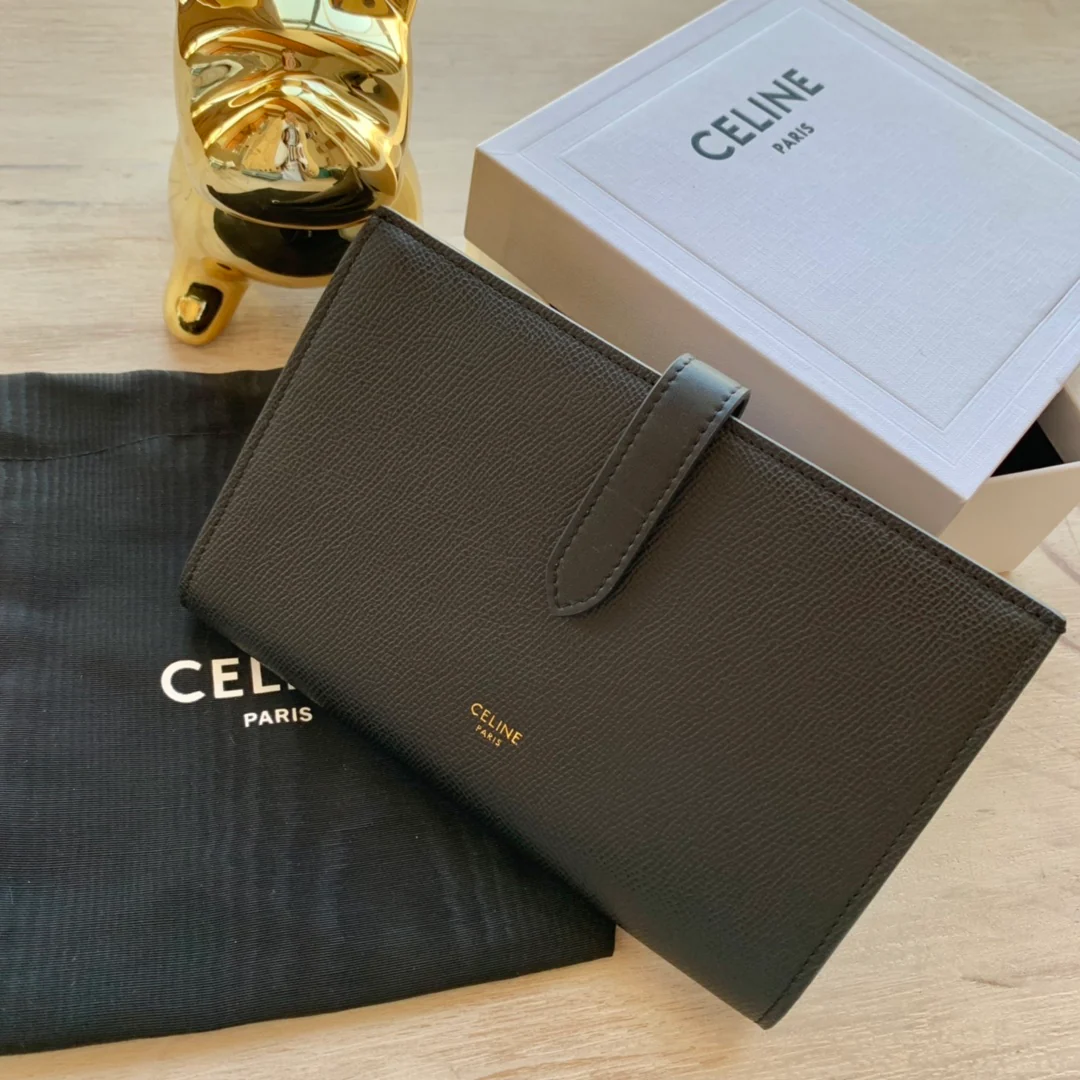 Длинный кошелек Celine - Кошелек с ремешком из зернистой телячьей кожи - 9