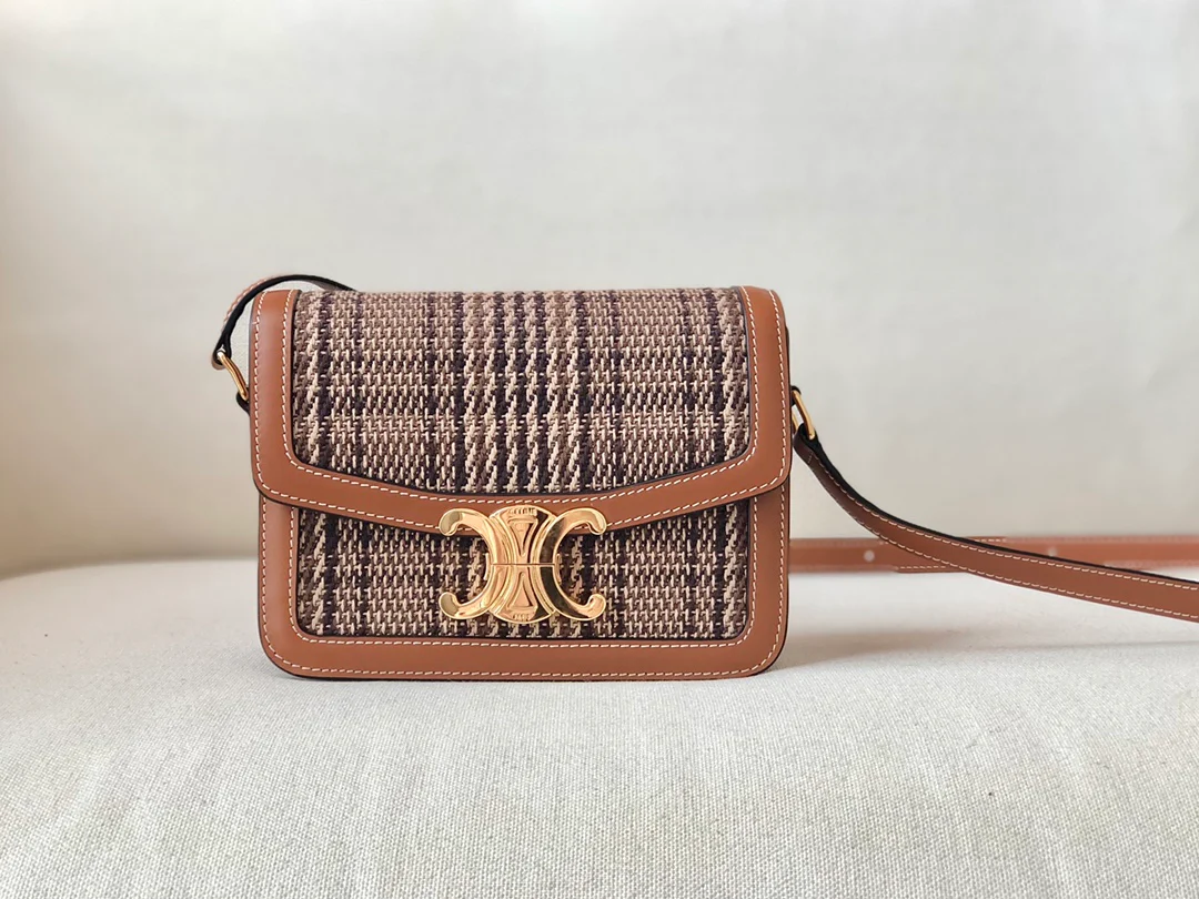 Маленькая сумка Celine Triomphe из искусственной кожи и кожи вагю.