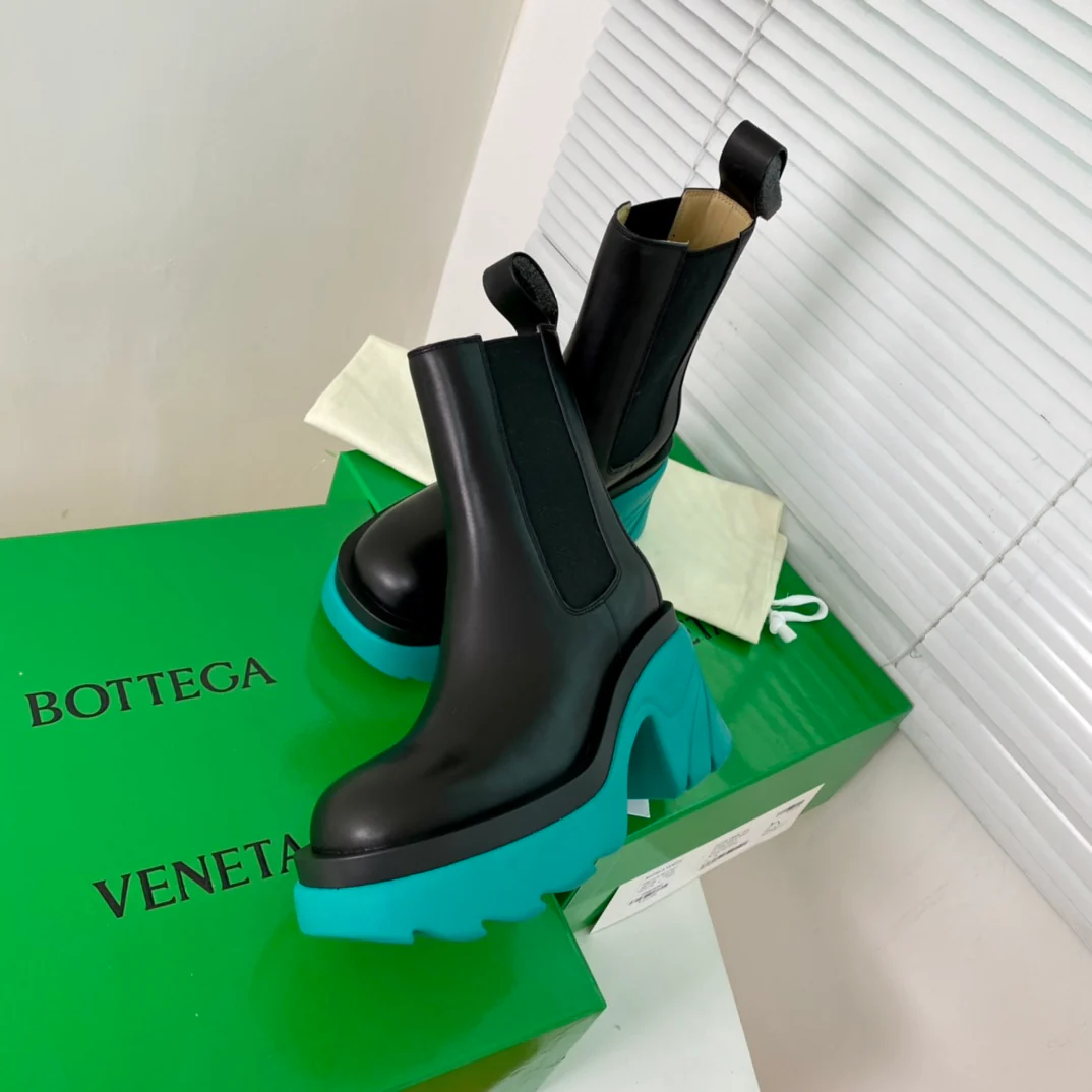 Обувь BV - BV - Турецкие зеленые и черные - ботинки на платформе