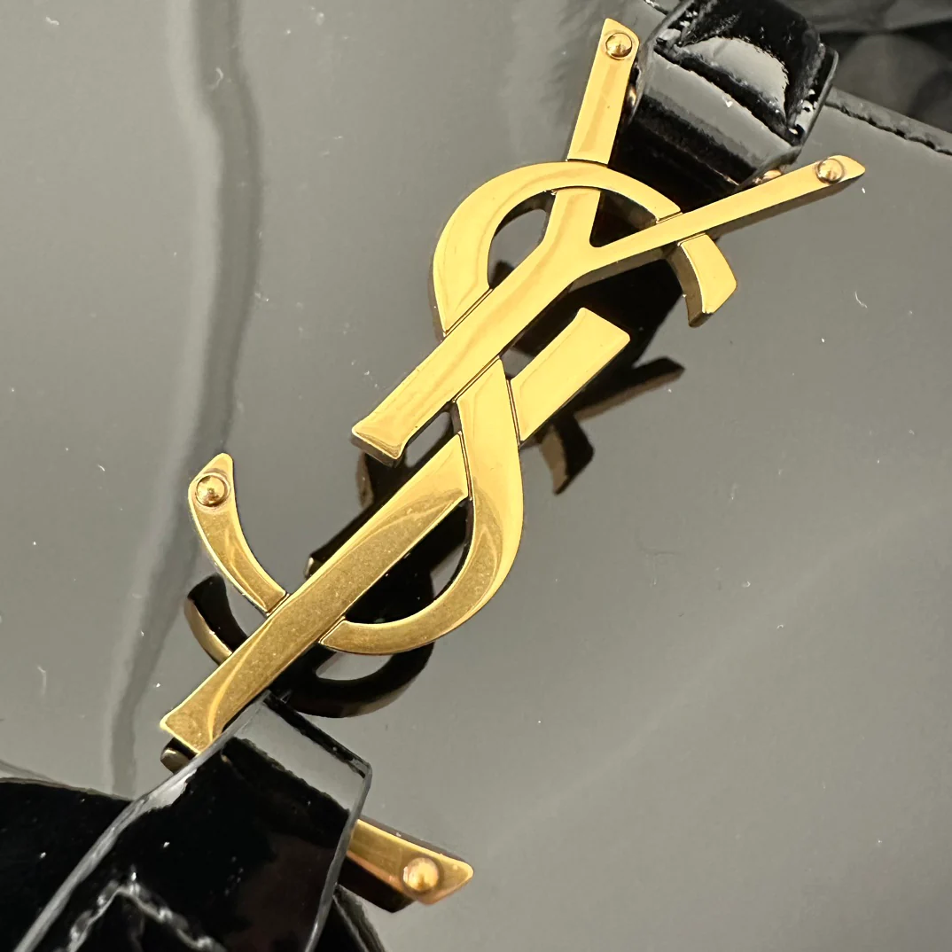 Кожаная сумка через плечо YSL-le-5-a-7 - Серая - 1