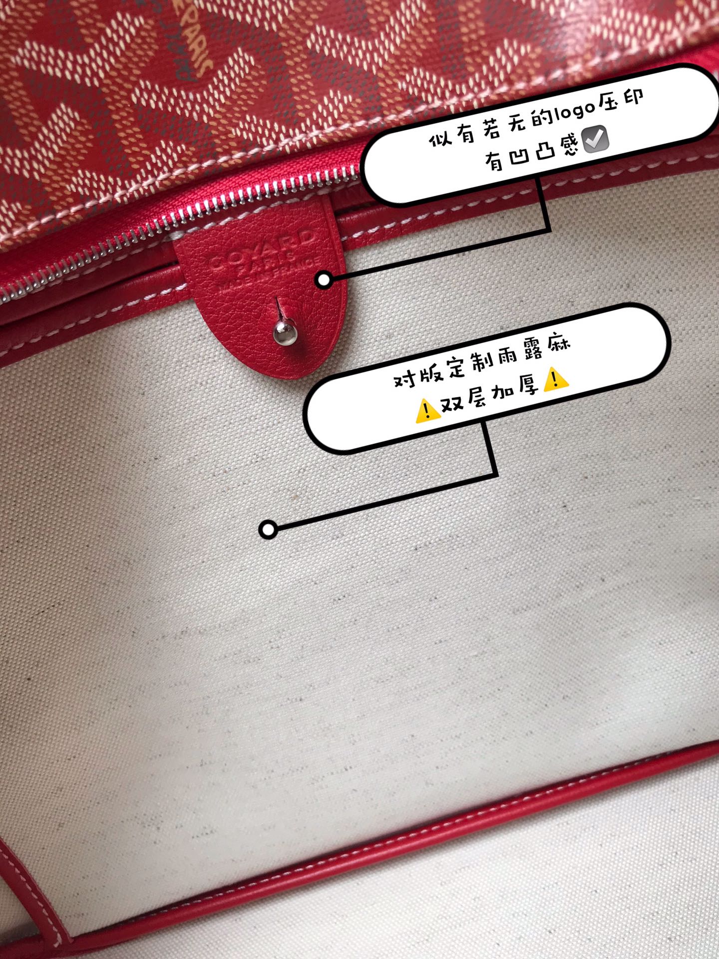 Маленькая сумка-тоут Goyard на молнии - красная