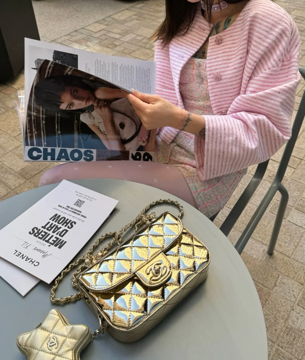 Весенняя коллекция Chanel 24c - Золотой кошелек для монет со звездным узором