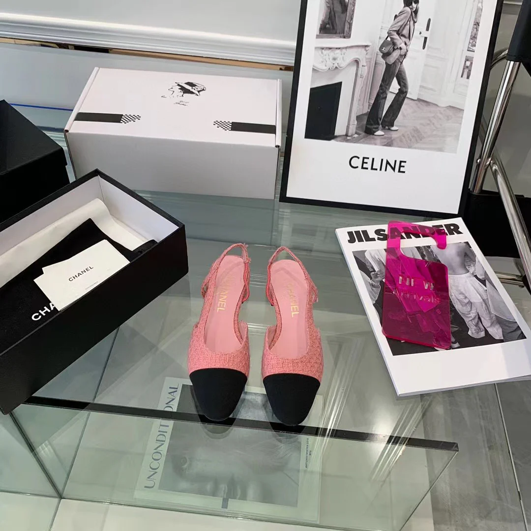 Классические сандалии Chanel - балетки - розовые