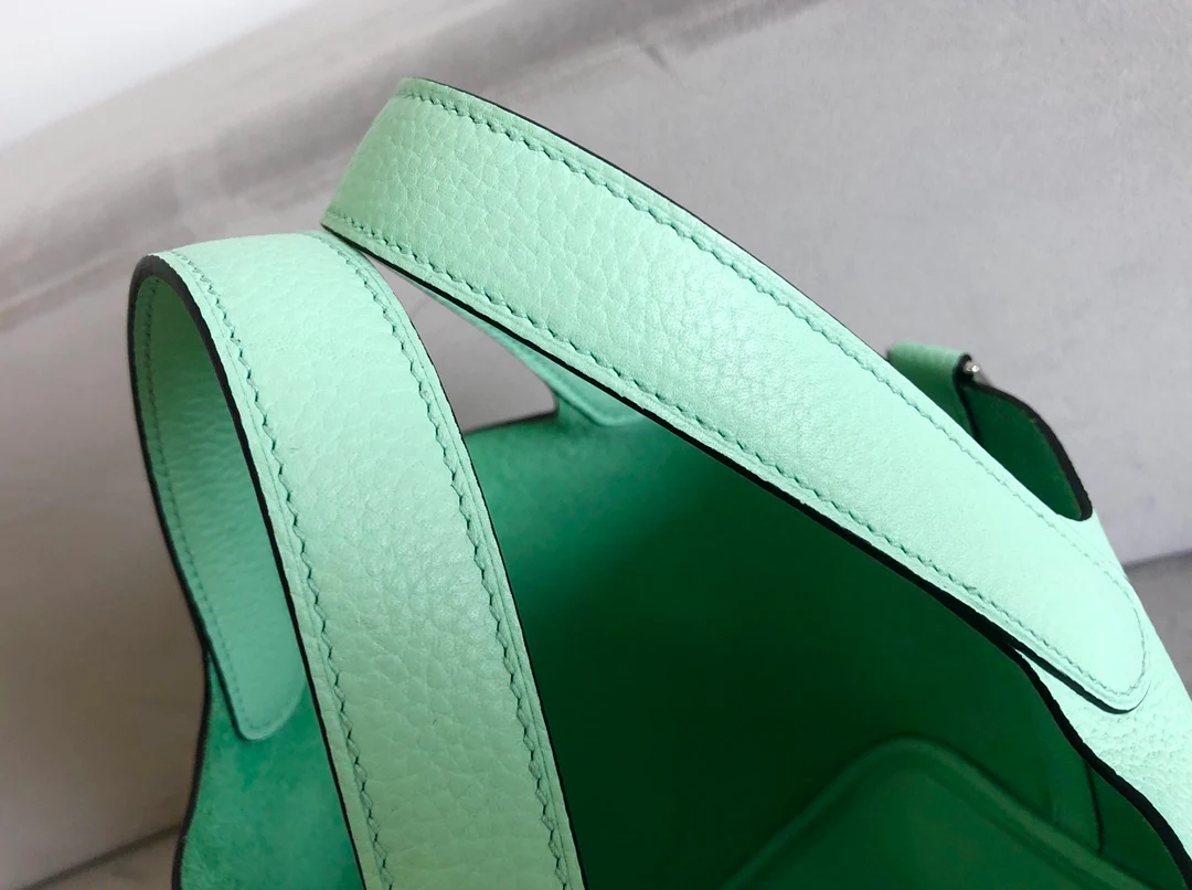 пряжка Hermes-пикотин-18-TC-мороженое зелено-серебряная