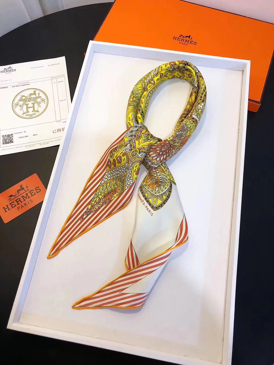 Hermes - Новейший шарф Garden Diamond - 100% - Твиловый шелк - 43-115 см