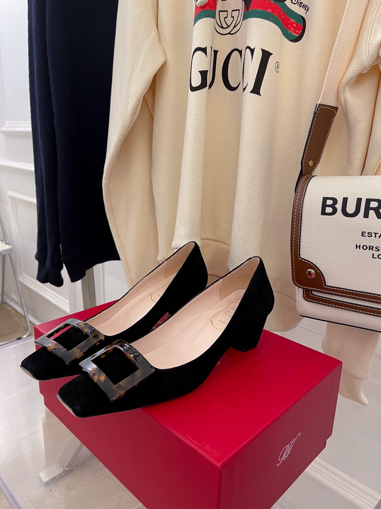 Каблук RV-4-5 см, черная пряжка