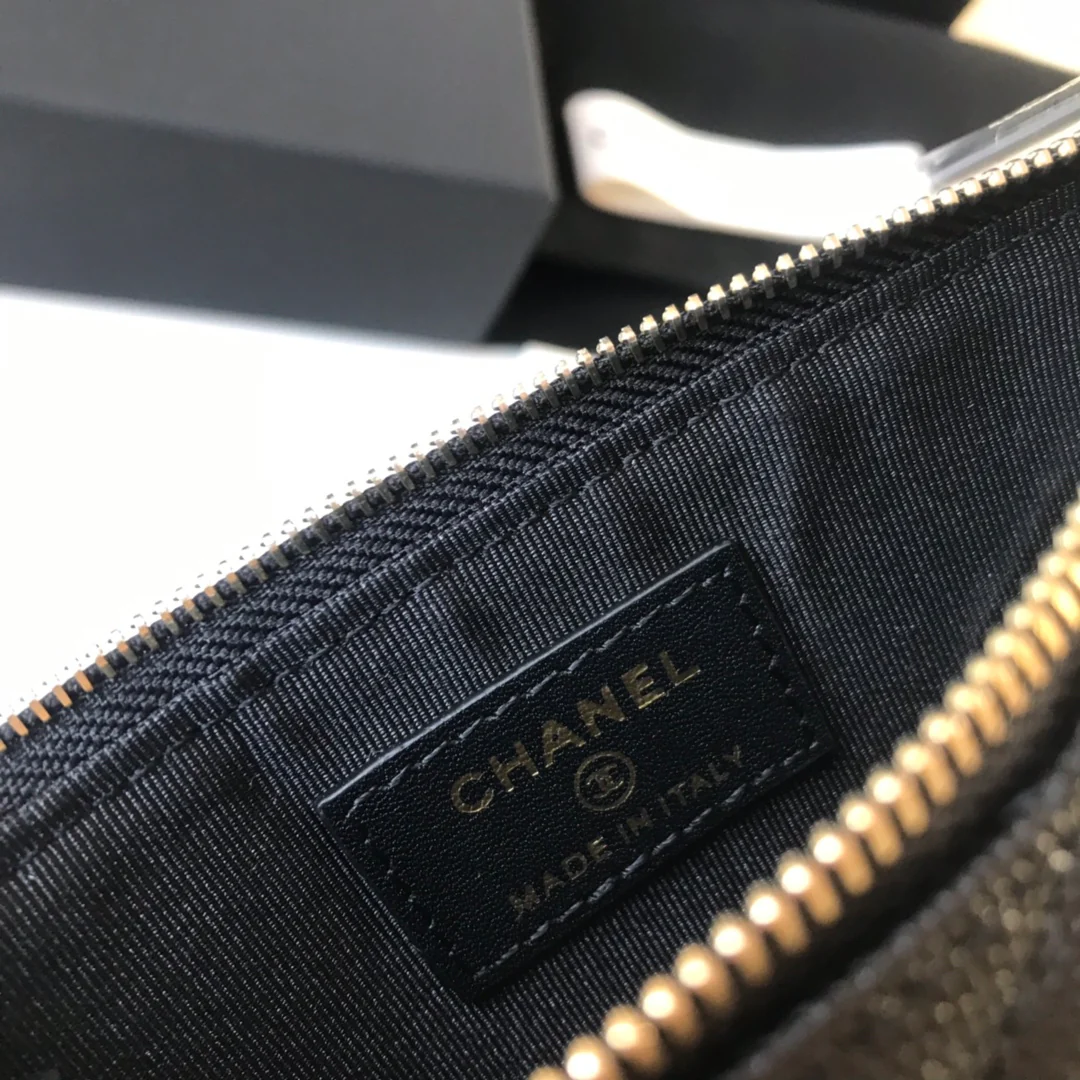 Chanel - Длинный кошелек/держатель для карт на молнии - Плоский длинный кошелек - 3