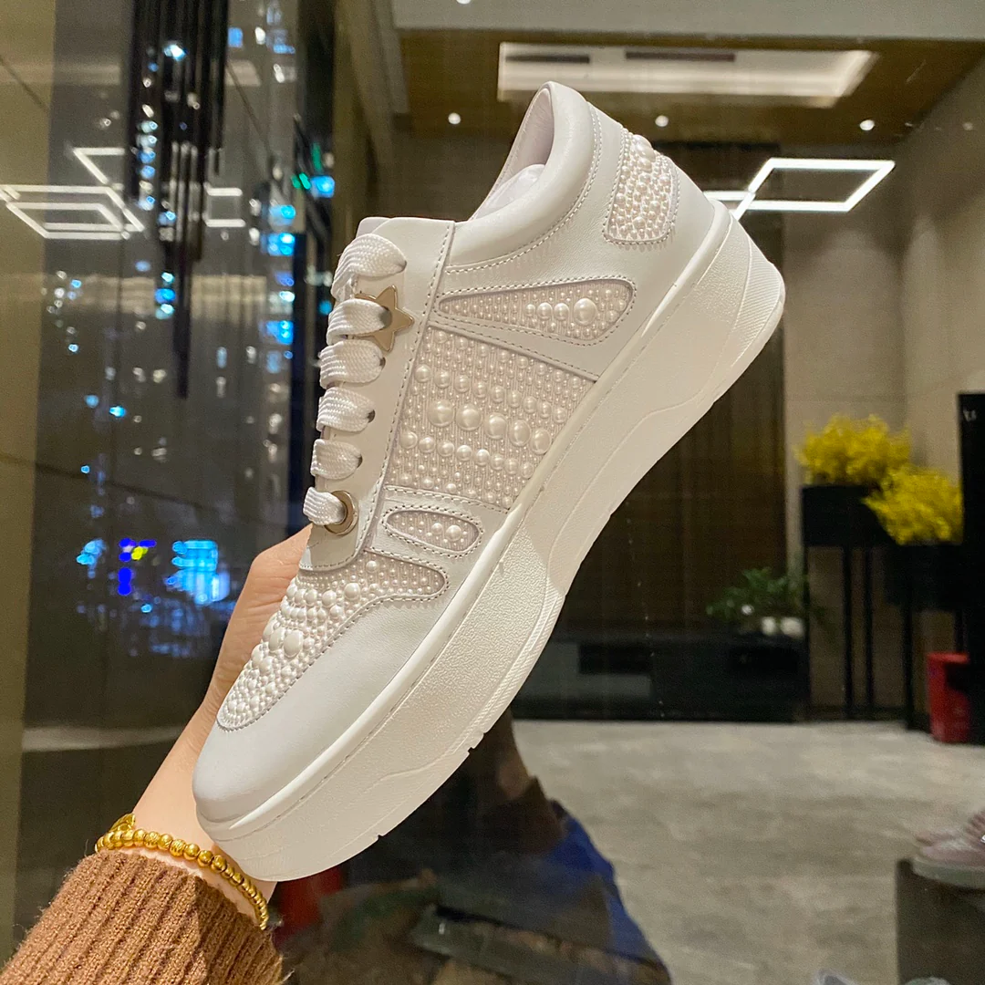 Jimmy - Верх из перламутра - Платформа - Повседневные туфли - Белые