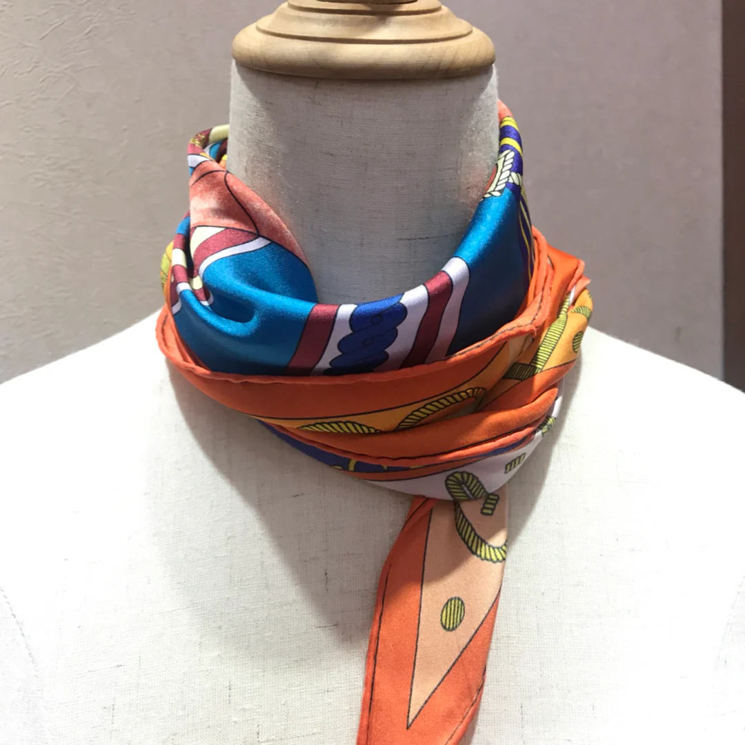 Hermes - Новейший шарф Garden Diamond - 100% - Твиловый шелк - 43 - 115 см - 5