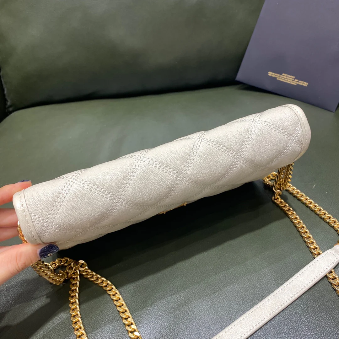 Сумка YSL-Becky из овечьей кожи с ромбовидной стёжкой и цепочкой