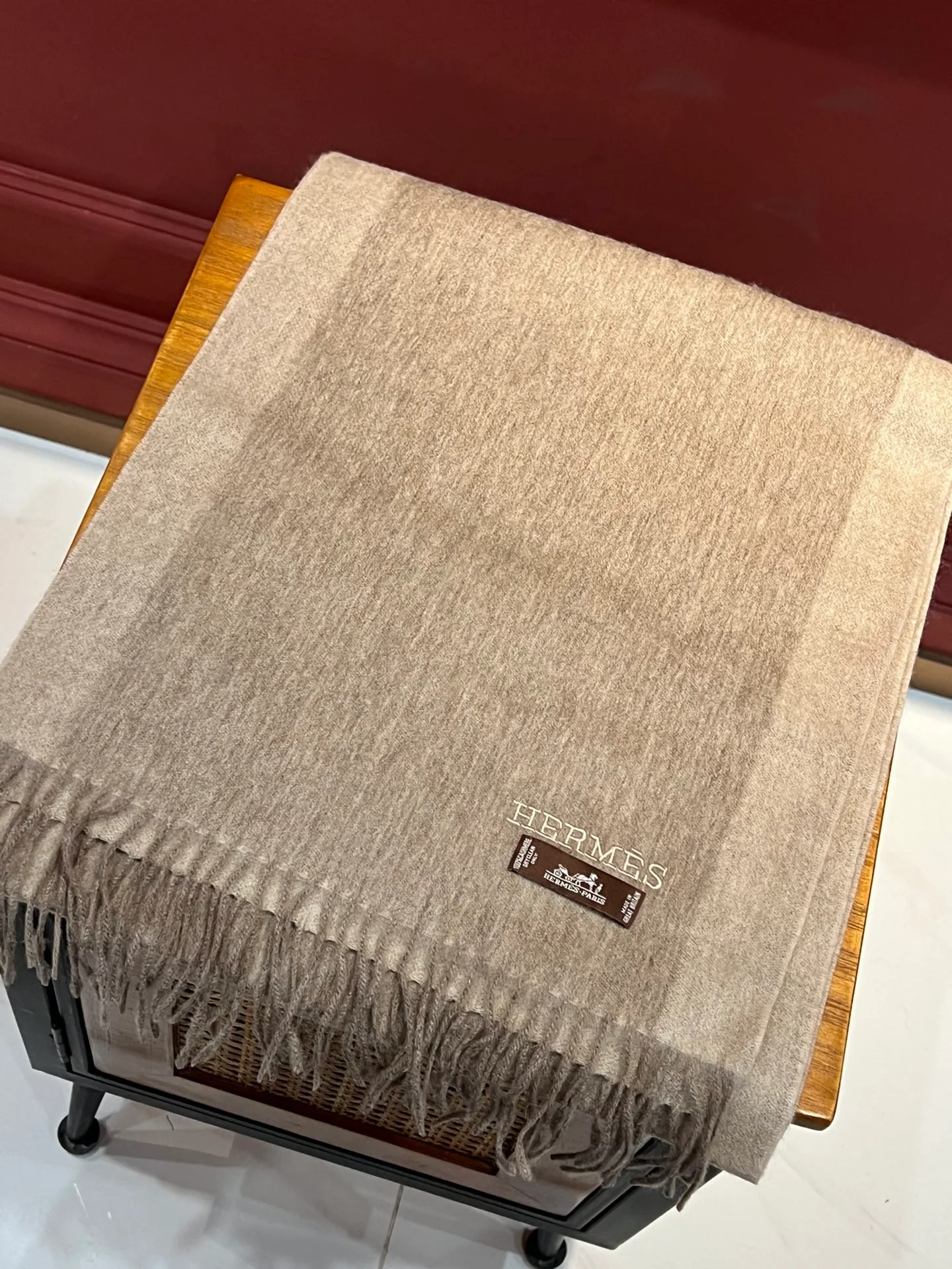 Шарф Hermes Color Block - 35 см - 190 см - Абрикосовый