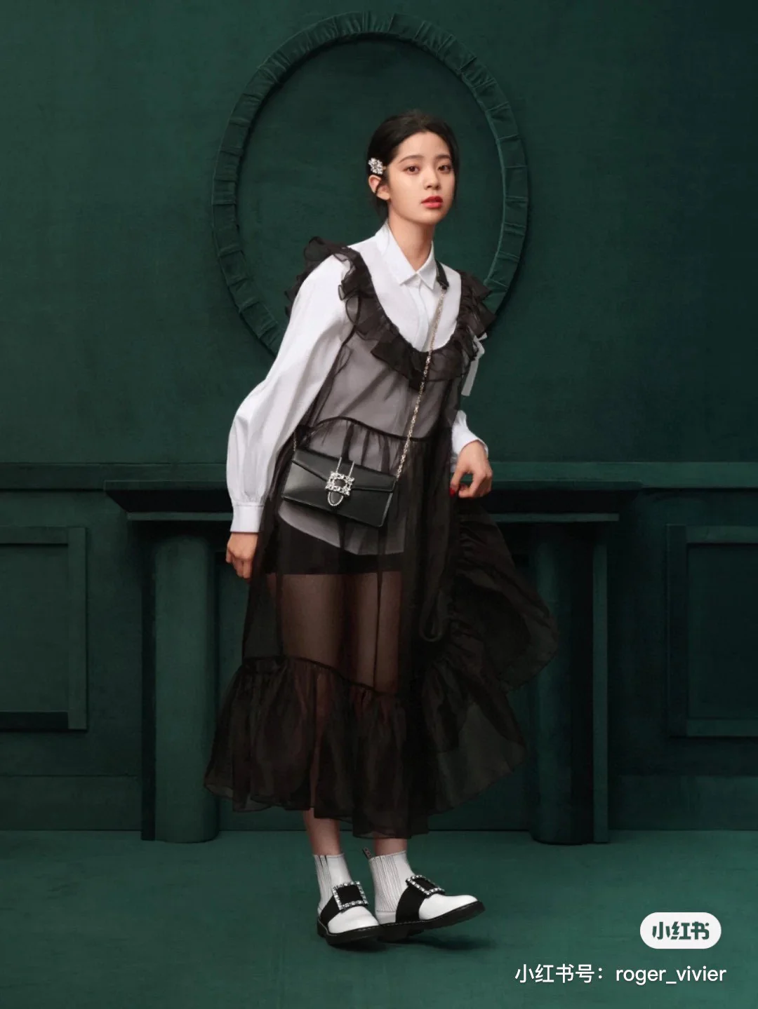 Ботильоны RV Shoes - 22ss - с пряжкой и стразами - в стиле Оуян Наны - белые