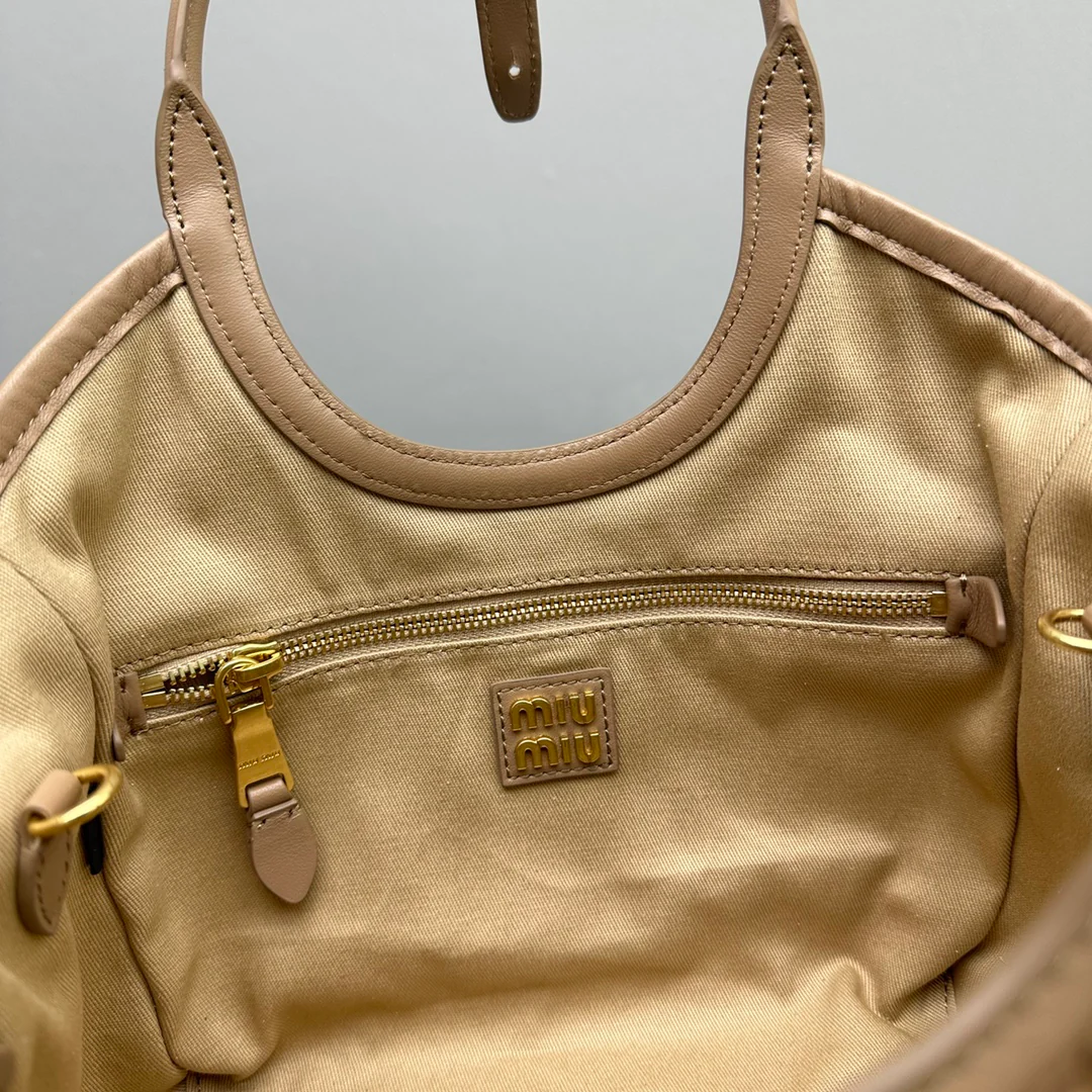 Сумка-тоут Miu Miu Ivy - овечья шерсть - маленькая - коричневая