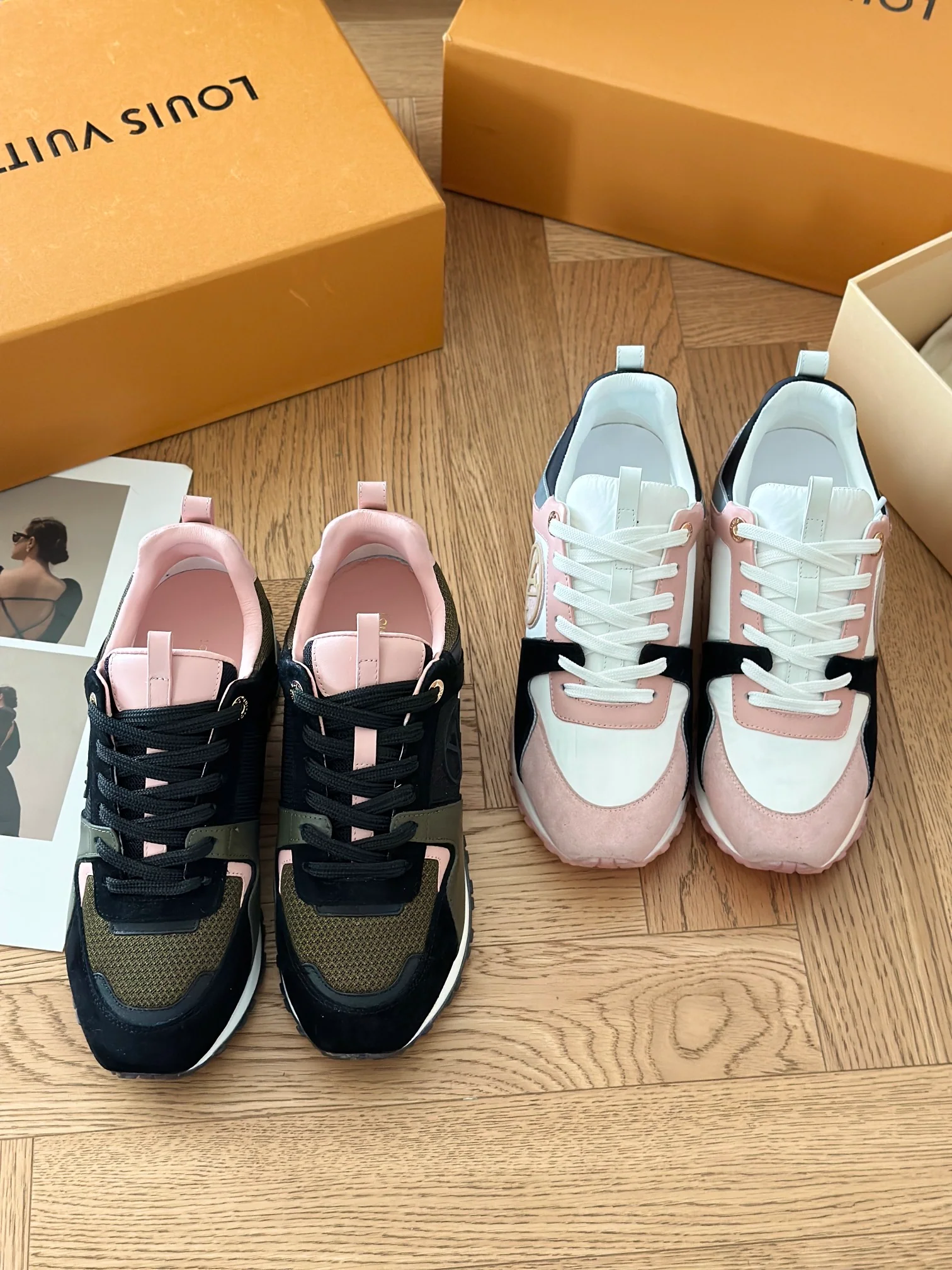 Кроссовки LV Runaway - армейский розовый с зеленым оттенком