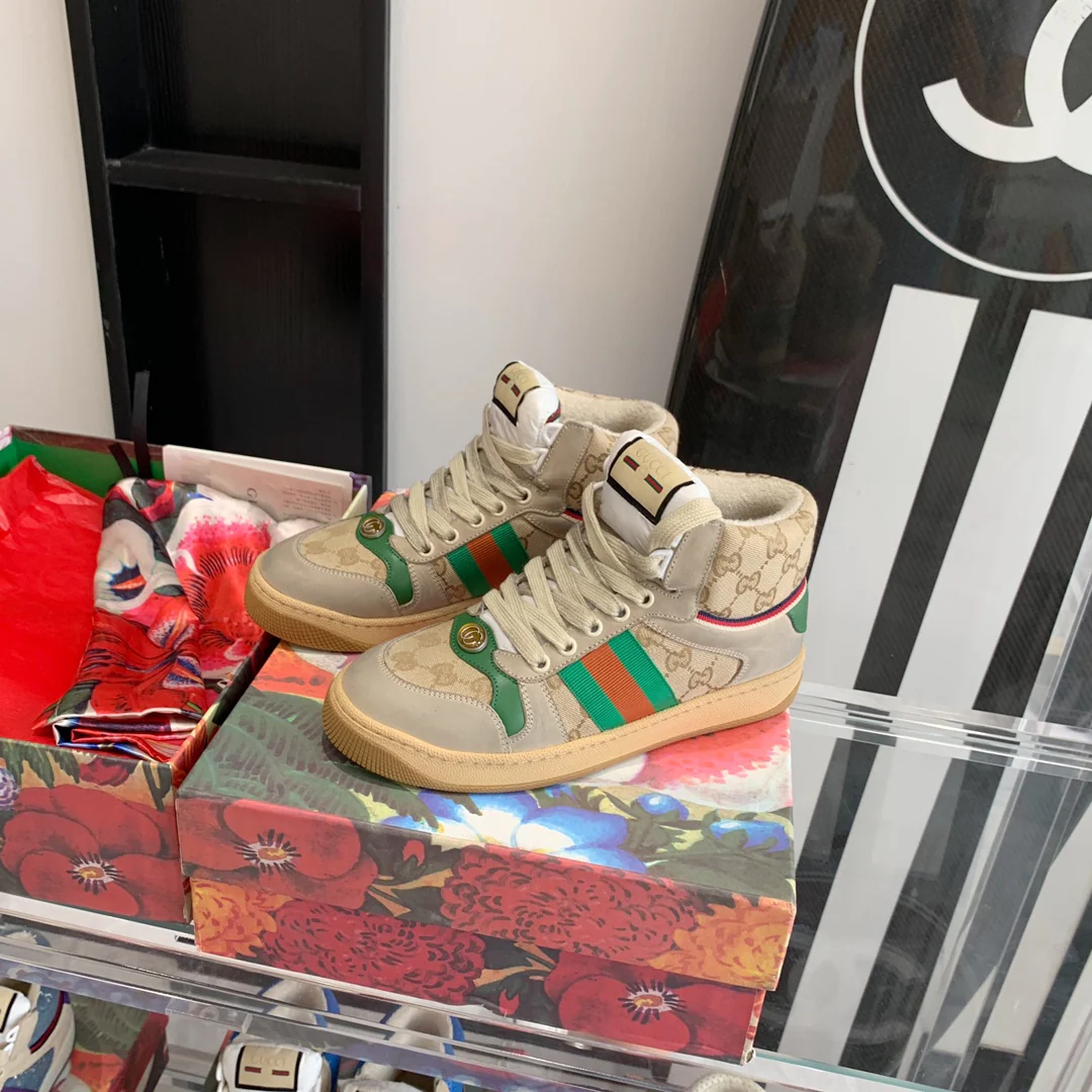 Высокие кроссовки Gucci - потертые кроссовки - обувь для скейтбординга