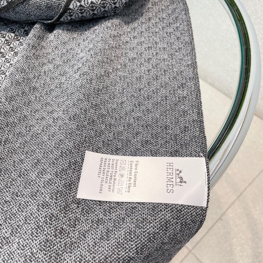 Классический шарф Hermes с изображением лошади - 180 см - 32 см - 100 см - Импортный вязаный кашемир