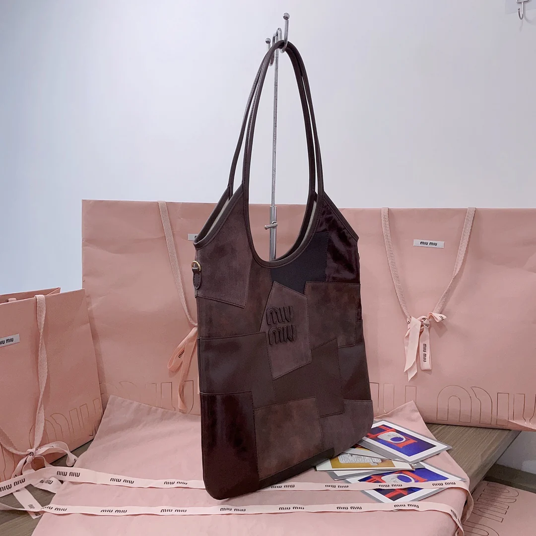 Сумка-тоут Miu Miu 5bg231 Isetan Limited Edition - Большая - Кожа и коричневая отделка