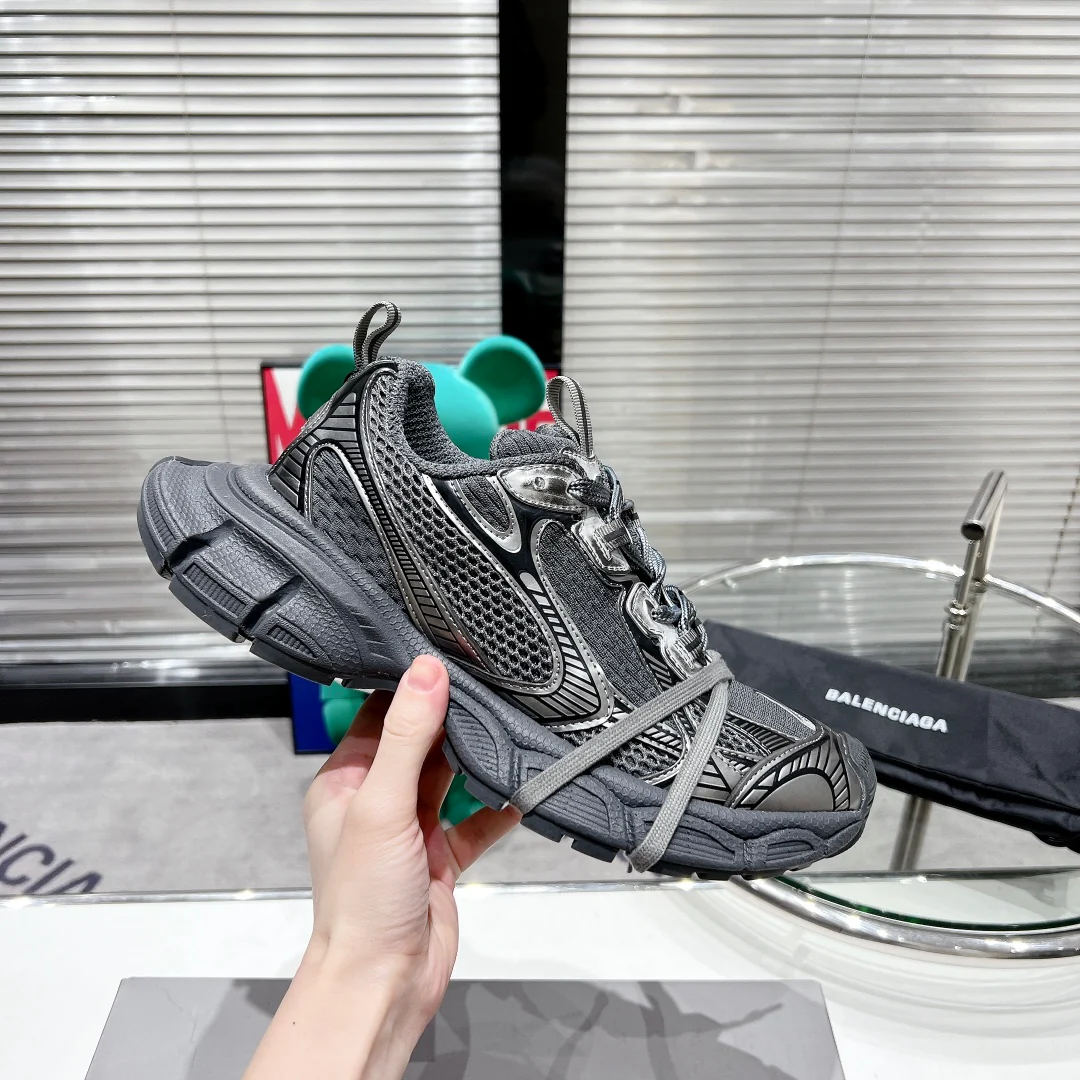 Кроссовки Balenciaga из сетчатого материала - Парные - Серебристые