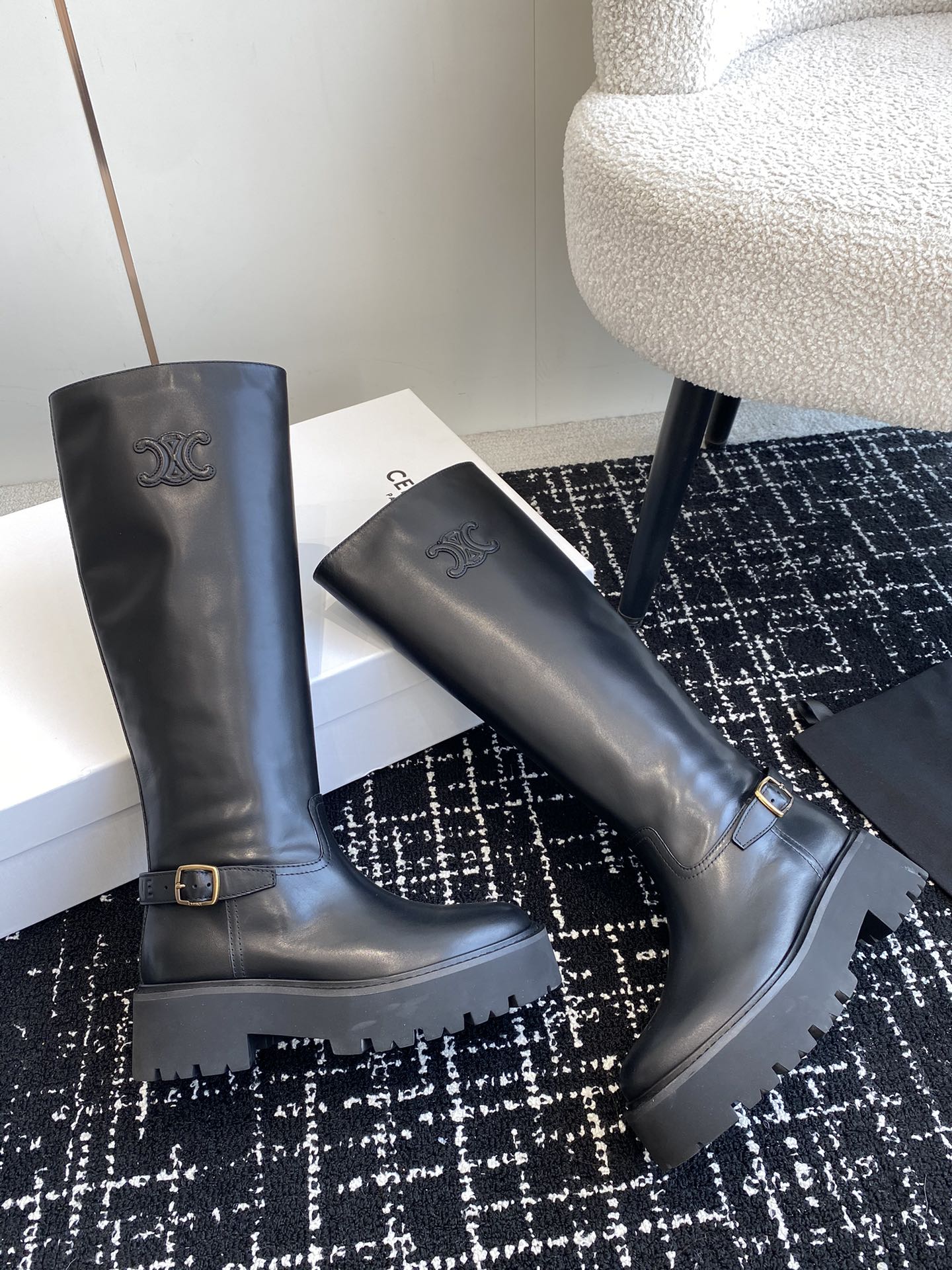 Сапоги для верховой езды Celine 2024 - черные