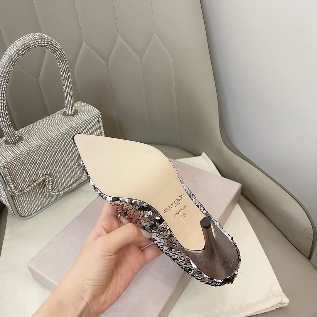 Jimmy - Туфли на шпильке с пайетками - Туфли на высоком каблуке