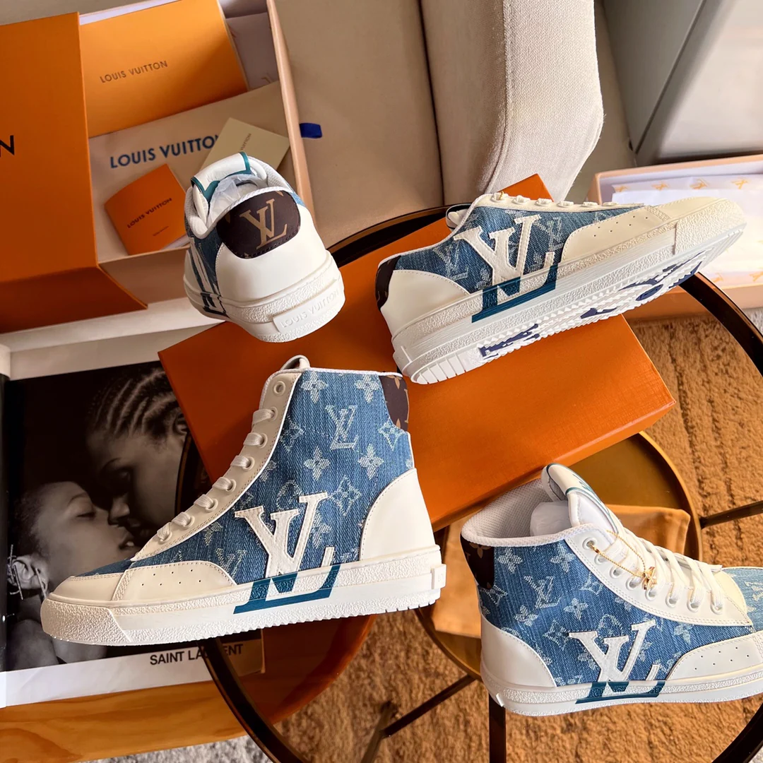 Обувь LV - LV - Новинка весны 2022 - Джинсовые туфли - Высокие кеды