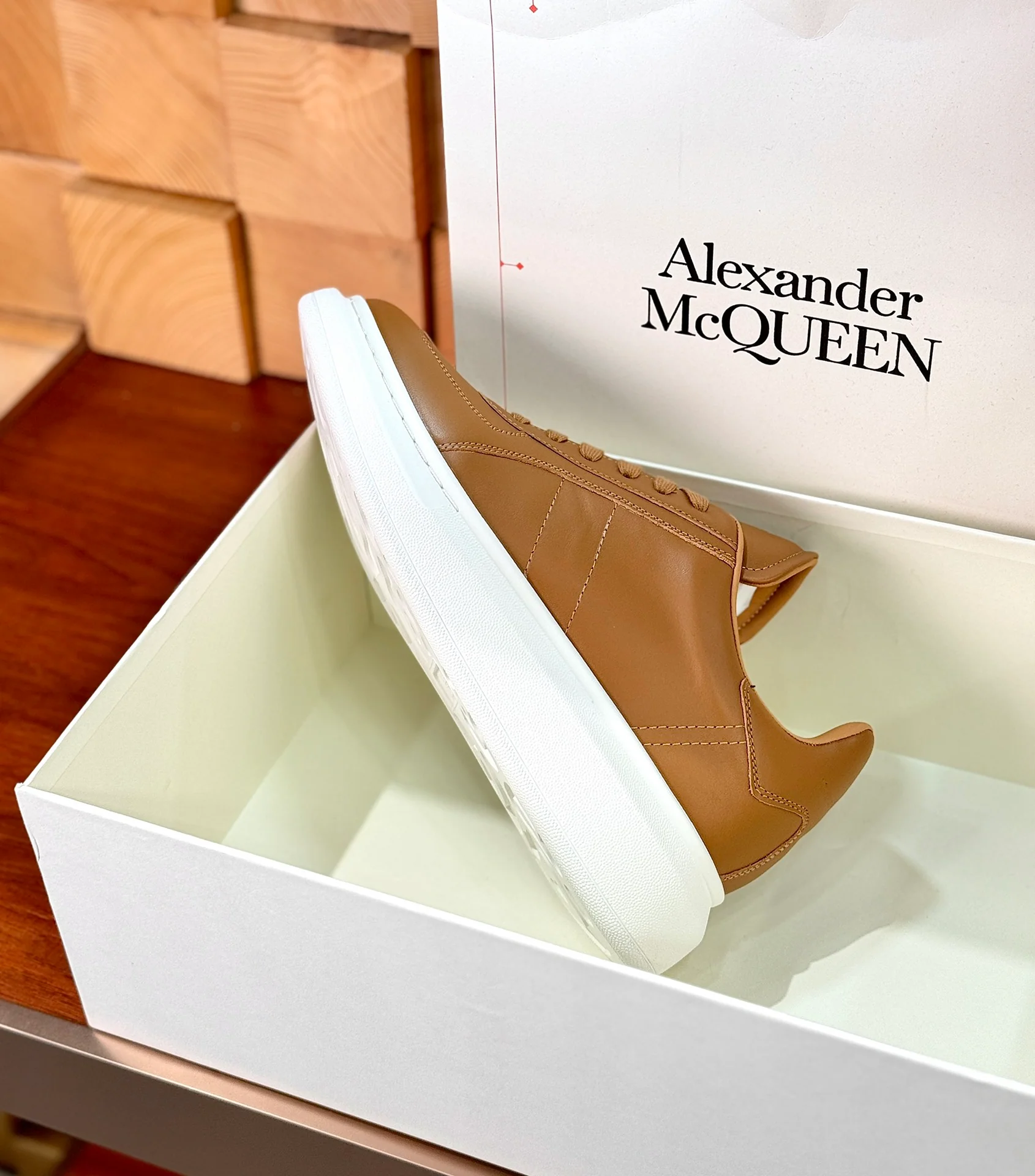 Повседневные туфли McQueen 2024 - Кофейно-коричневый